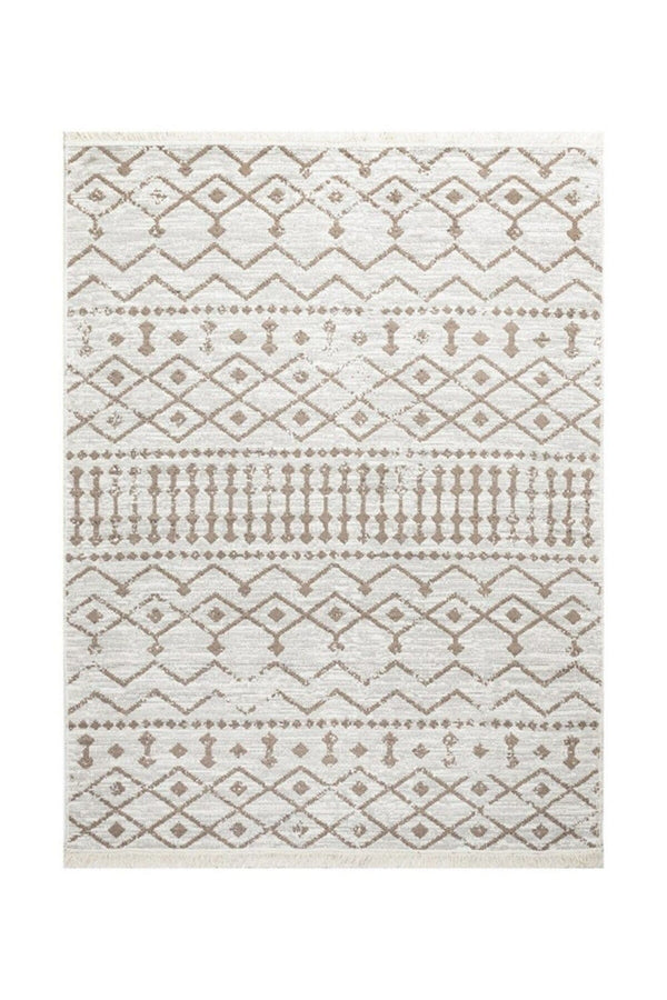 Covor 9987, 80x150 cm, forma dreptunghiulara, bumbac, bej