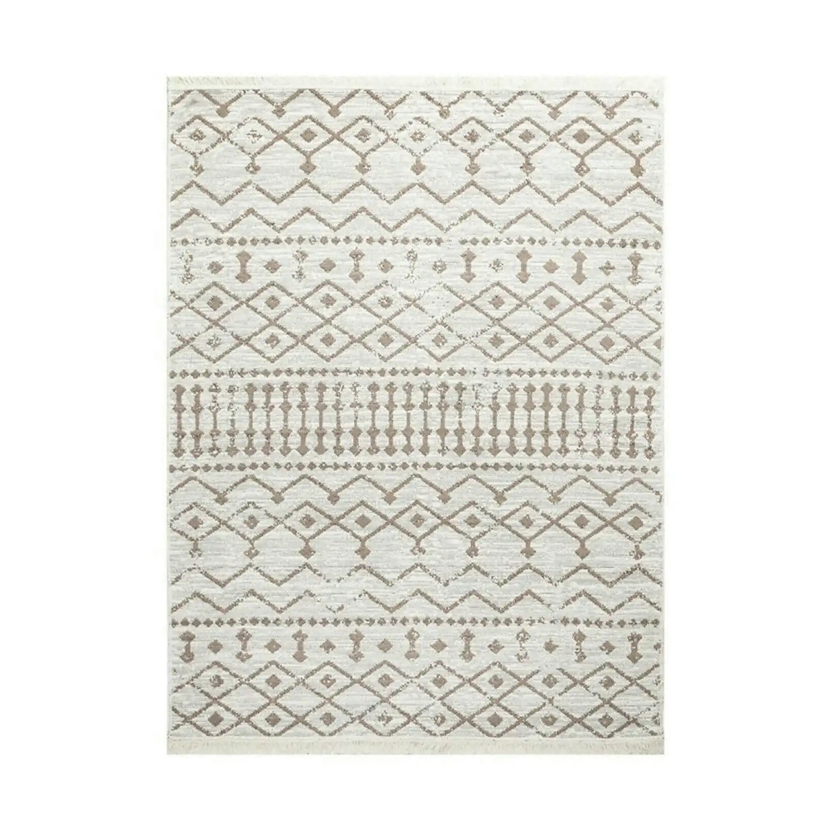 Covor 9987, 80x150 cm, forma dreptunghiulara, bumbac, bej