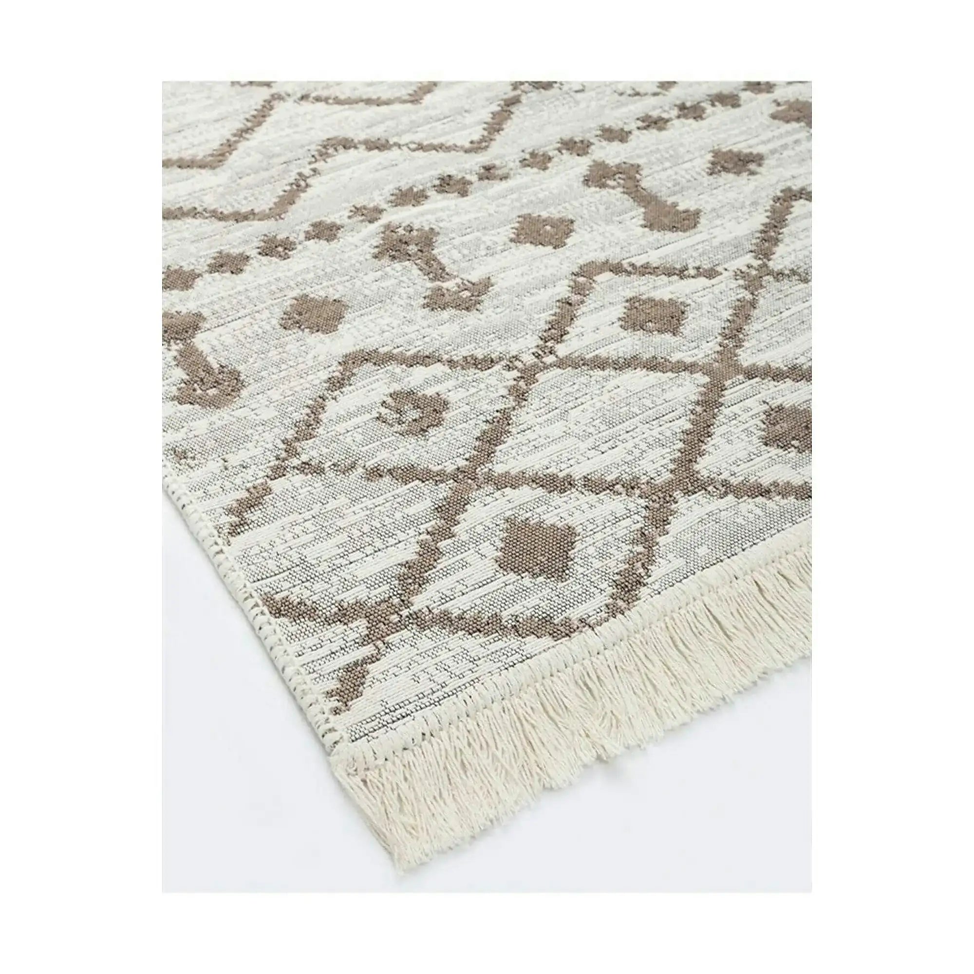 Covor 9987, 80x150 cm, forma dreptunghiulara, bumbac, bej