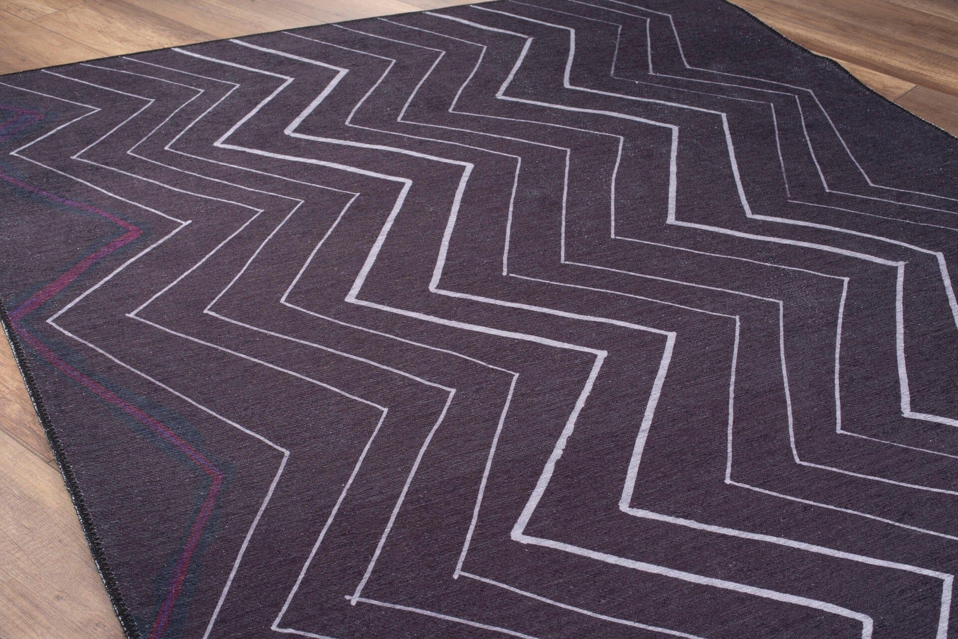 Covor ADA, 75x150 cm, forma dreptunghiulara, poliester, negru/alb, AL 289