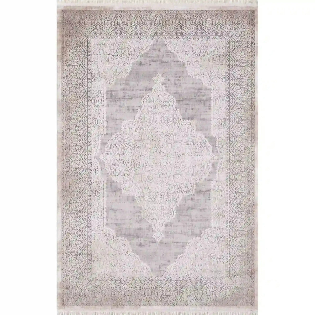 Covor BAROK 02253C, 160x230 cm, forma dreptunghiulara, fibre sintetice, crem/gri