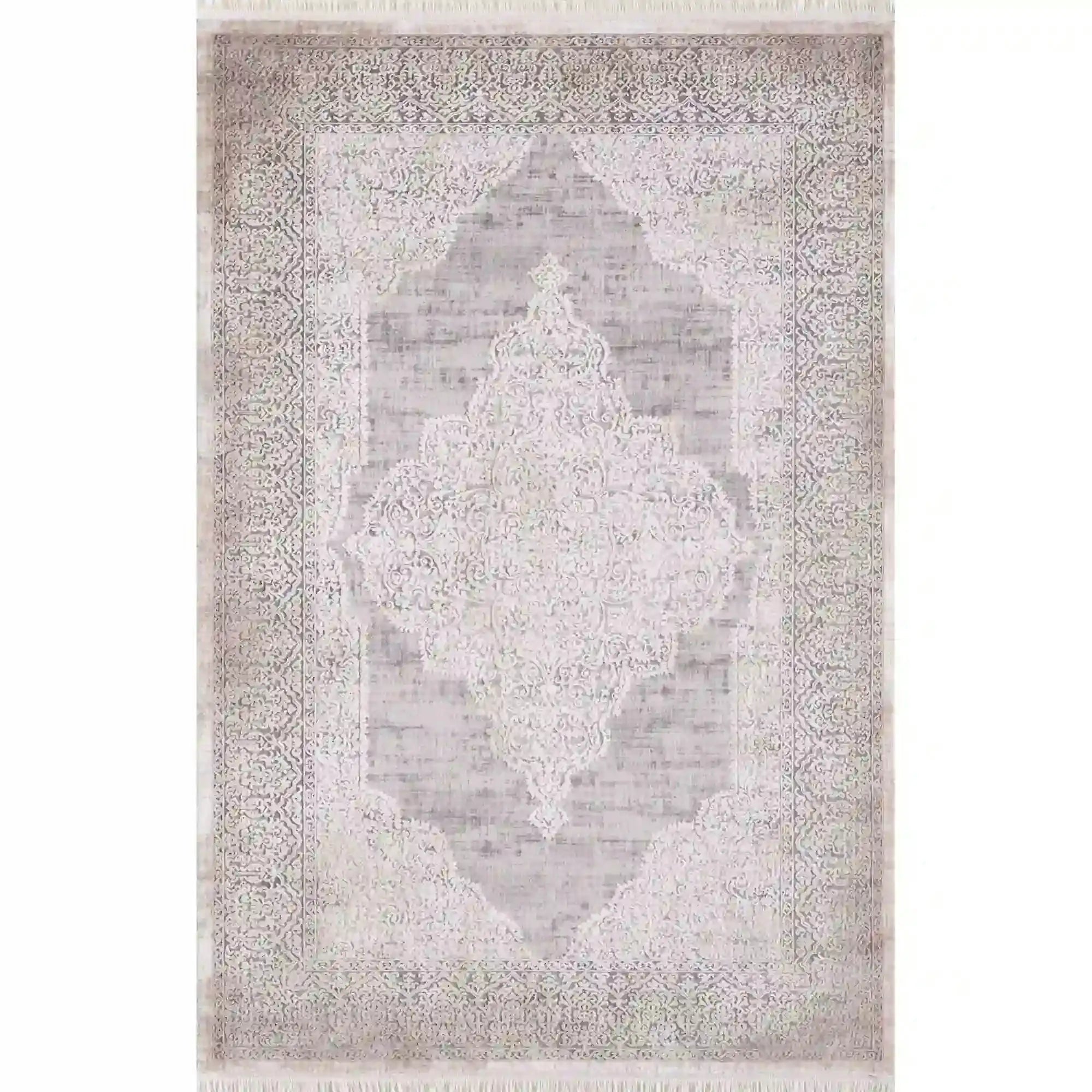 Covor BAROK 02253C, 160x230 cm, forma dreptunghiulara, fibre sintetice, crem/gri