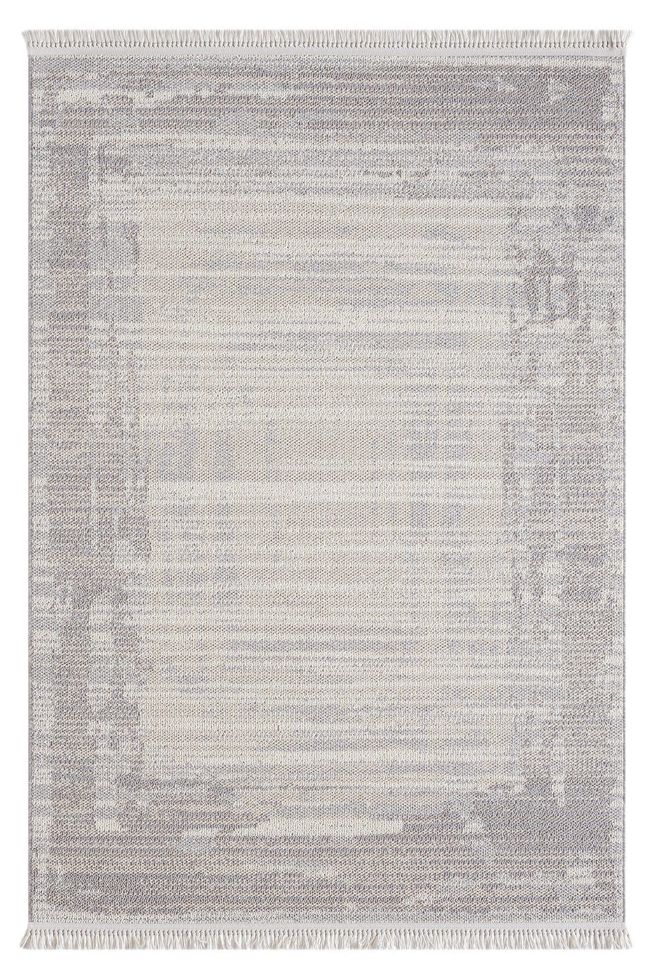 Covor BASTIA, 80x150 cm, forma dreptunghiulara, polipropilena, gri/crem, 1277