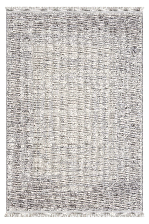 Covor BASTIA, 80x150 cm, forma dreptunghiulara, polipropilena, gri/crem, 1277