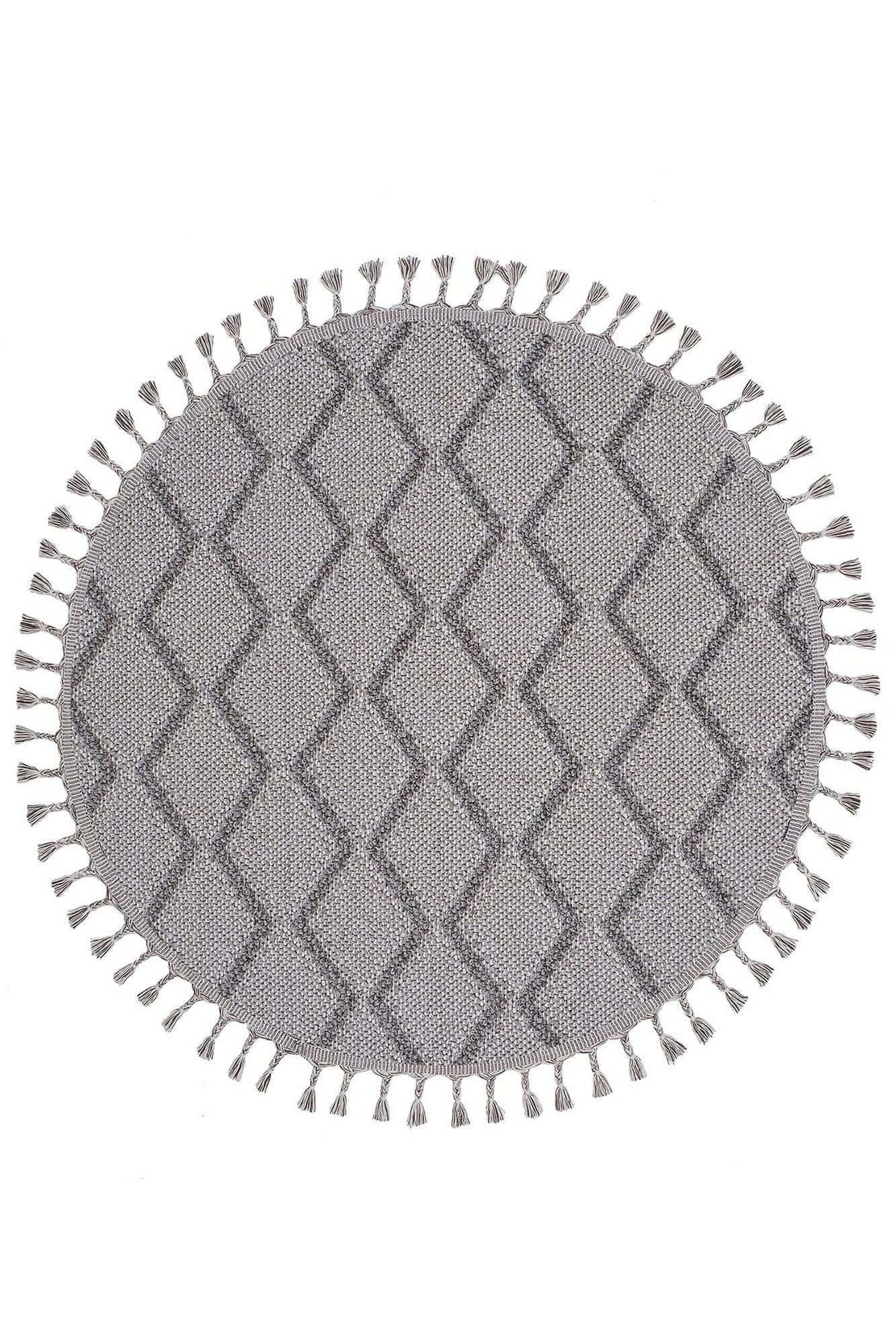 Covor BEVERLY, 80x80 cm, forma rotunda, polipropilena, gri, 2263 Y