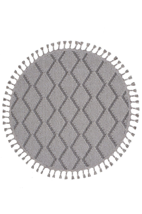 Covor BEVERLY, 80x80 cm, forma rotunda, polipropilena, gri, 2263 Y