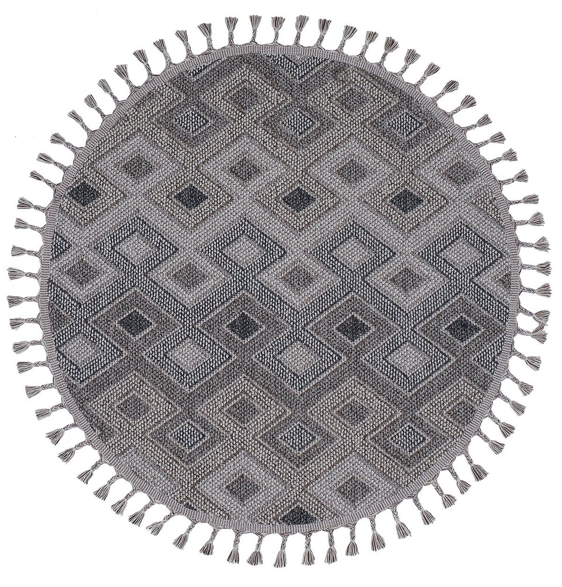 Covor BEVERLY, 80x80 cm, forma rotunda, polipropilena, gri inchis, 2262 Y