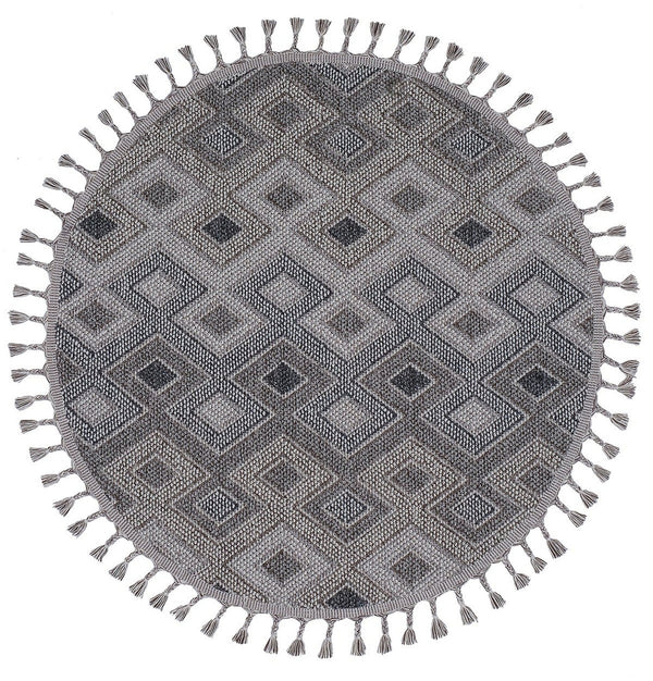 Covor BEVERLY, 80x80 cm, forma rotunda, polipropilena, gri inchis, 2262 Y