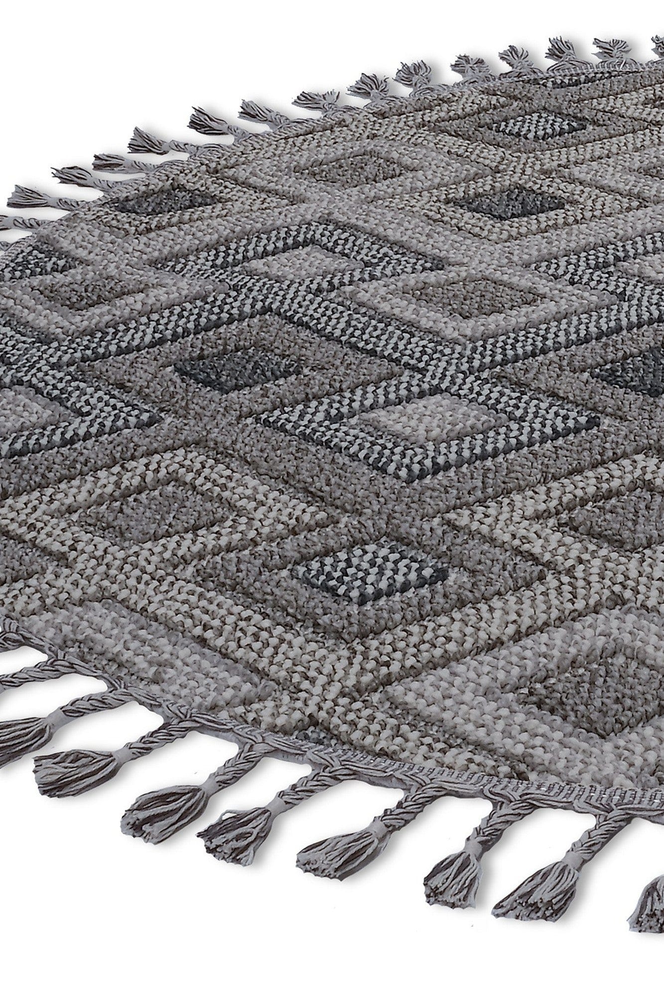 Covor BEVERLY, 80x80 cm, forma rotunda, polipropilena, gri inchis, 2262 Y