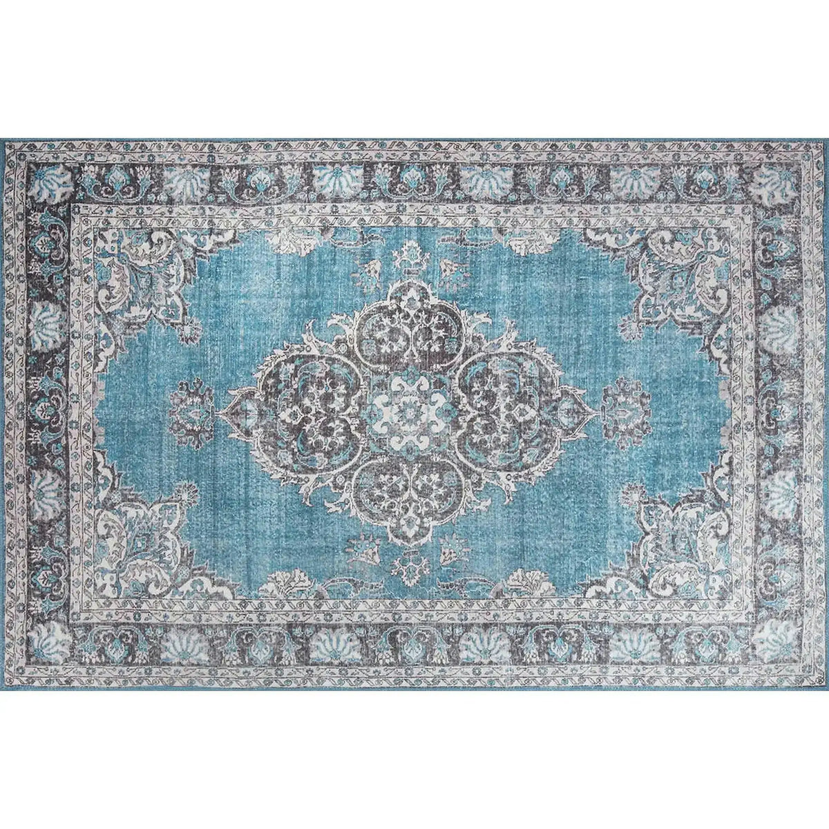 Covor BLUES CHENILLE, 75x150 cm, forma dreptunghiulara, poliester, albastru/gri, AL 201