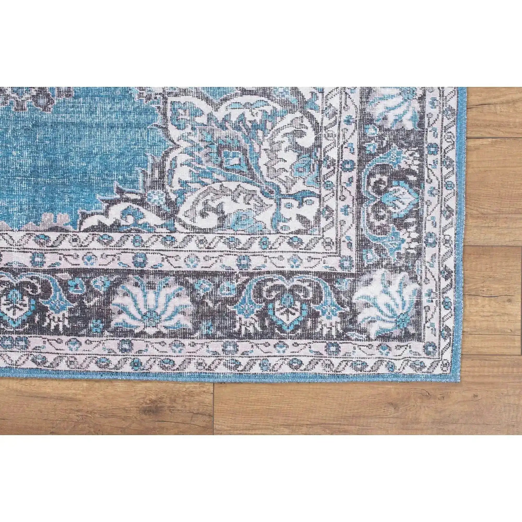 Covor BLUES CHENILLE, 75x150 cm, forma dreptunghiulara, poliester, albastru/gri, AL 201
