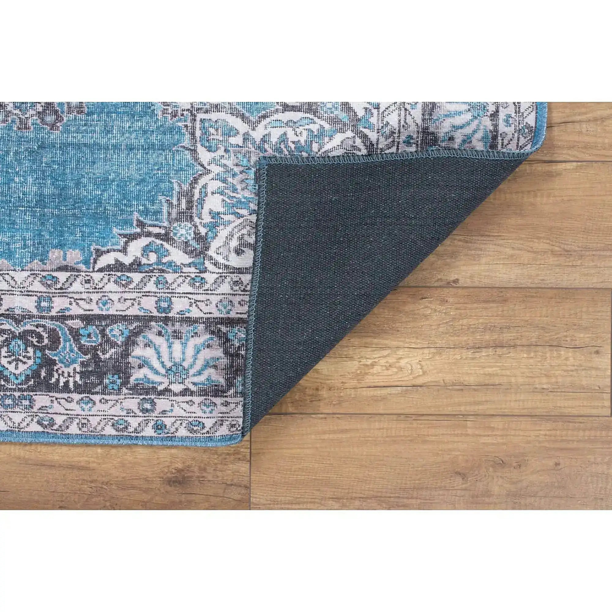 Covor BLUES CHENILLE, 75x150 cm, forma dreptunghiulara, poliester, albastru/gri, AL 201