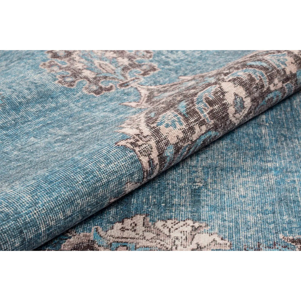 Covor BLUES CHENILLE, 75x150 cm, forma dreptunghiulara, poliester, albastru/gri, AL 201