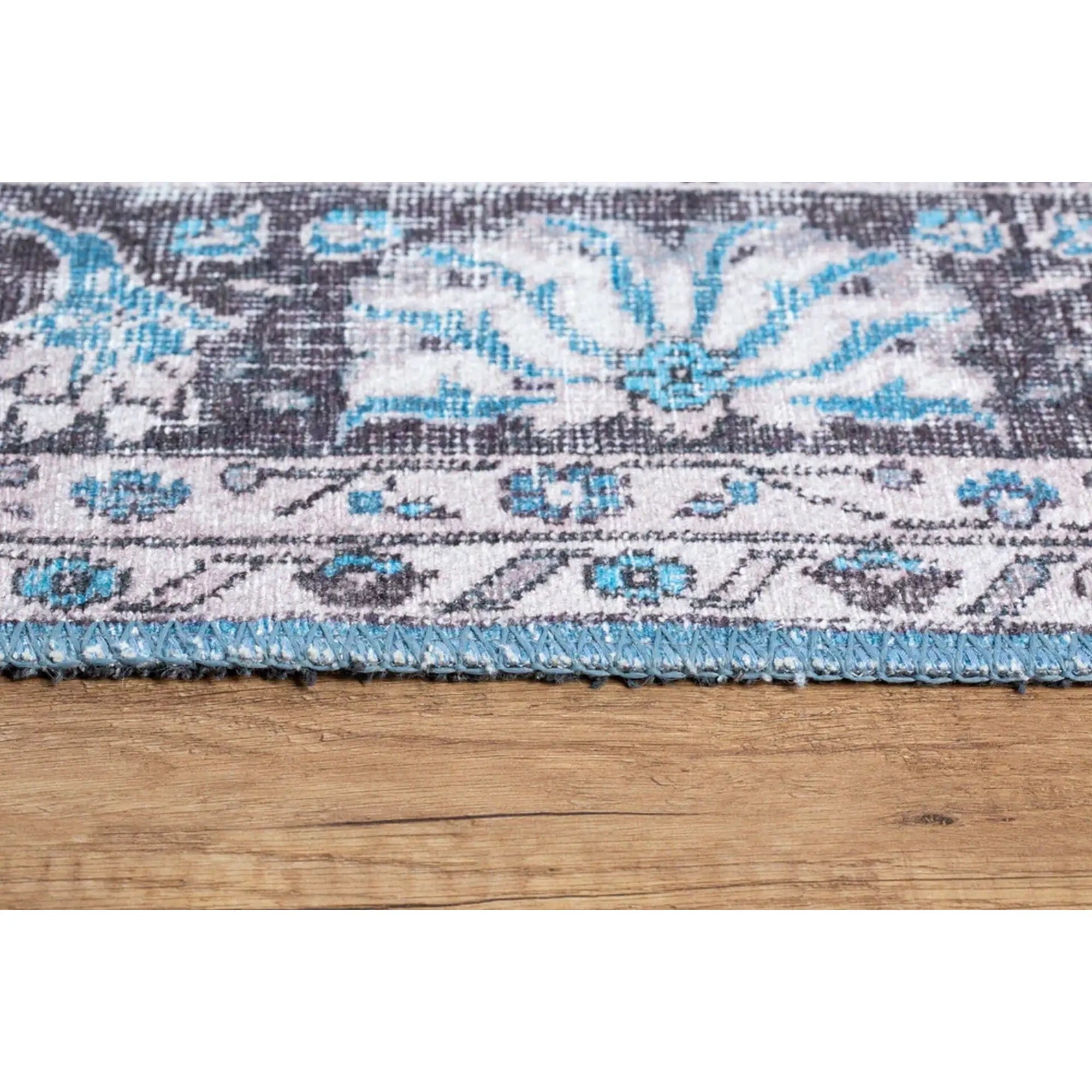 Covor BLUES CHENILLE, 75x150 cm, forma dreptunghiulara, poliester, albastru/gri, AL 201