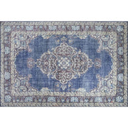 Covor BLUES CHENILLE, 75x150 cm, forma dreptunghiulara, poliester, albastru inchis/alb, AL 249