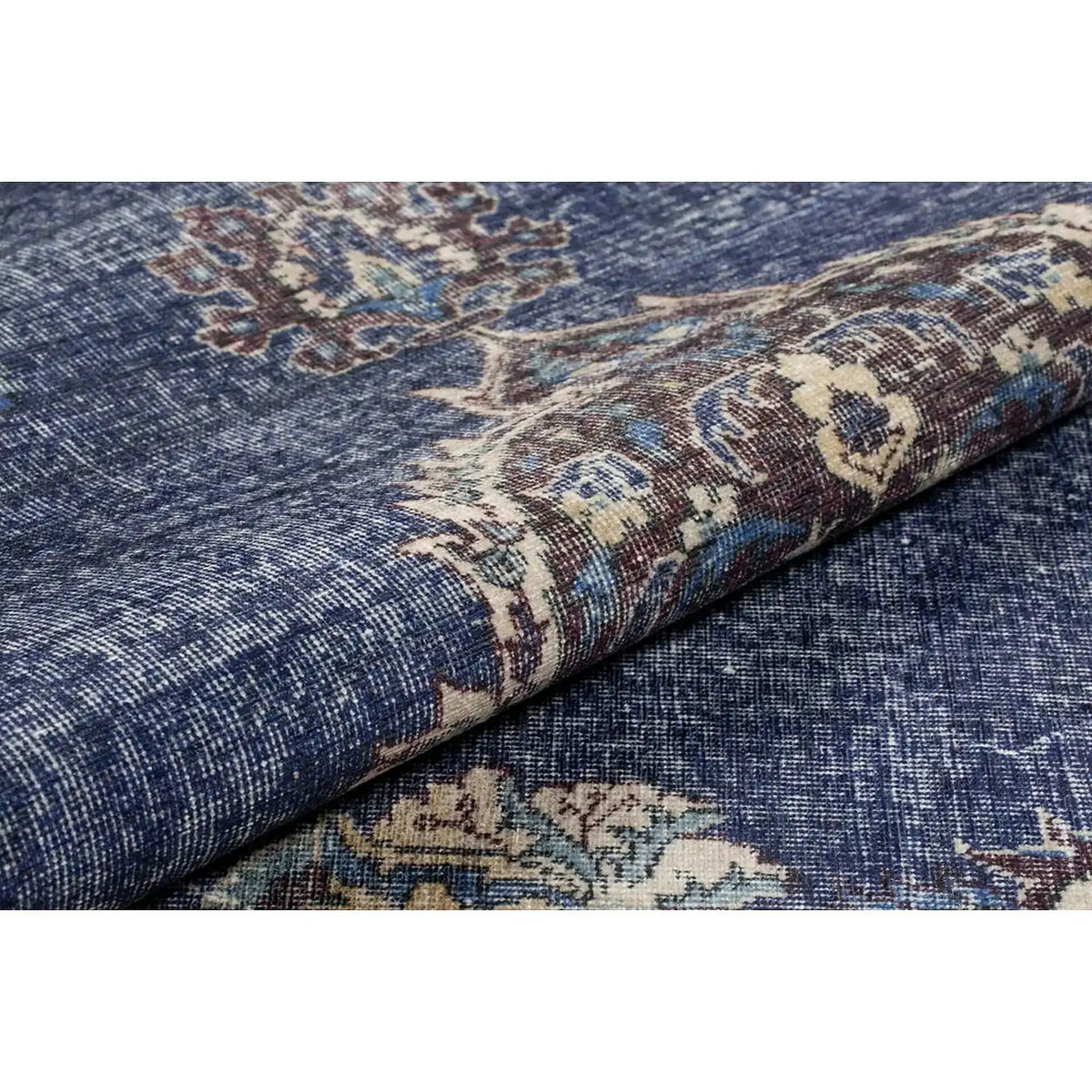 Covor BLUES CHENILLE, 75x150 cm, forma dreptunghiulara, poliester, albastru inchis/alb, AL 249