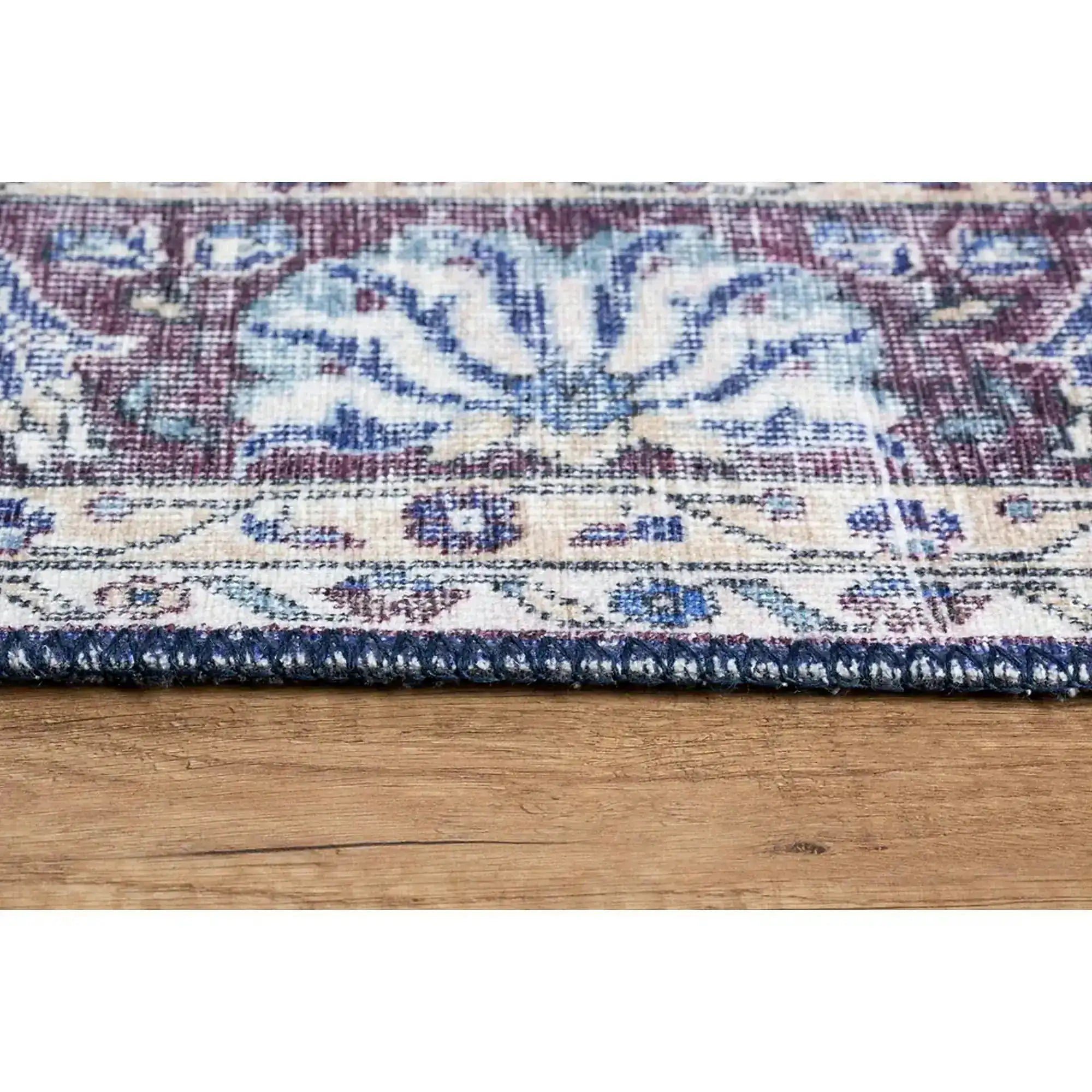 Covor BLUES CHENILLE, 75x150 cm, forma dreptunghiulara, poliester, albastru inchis/alb, AL 249