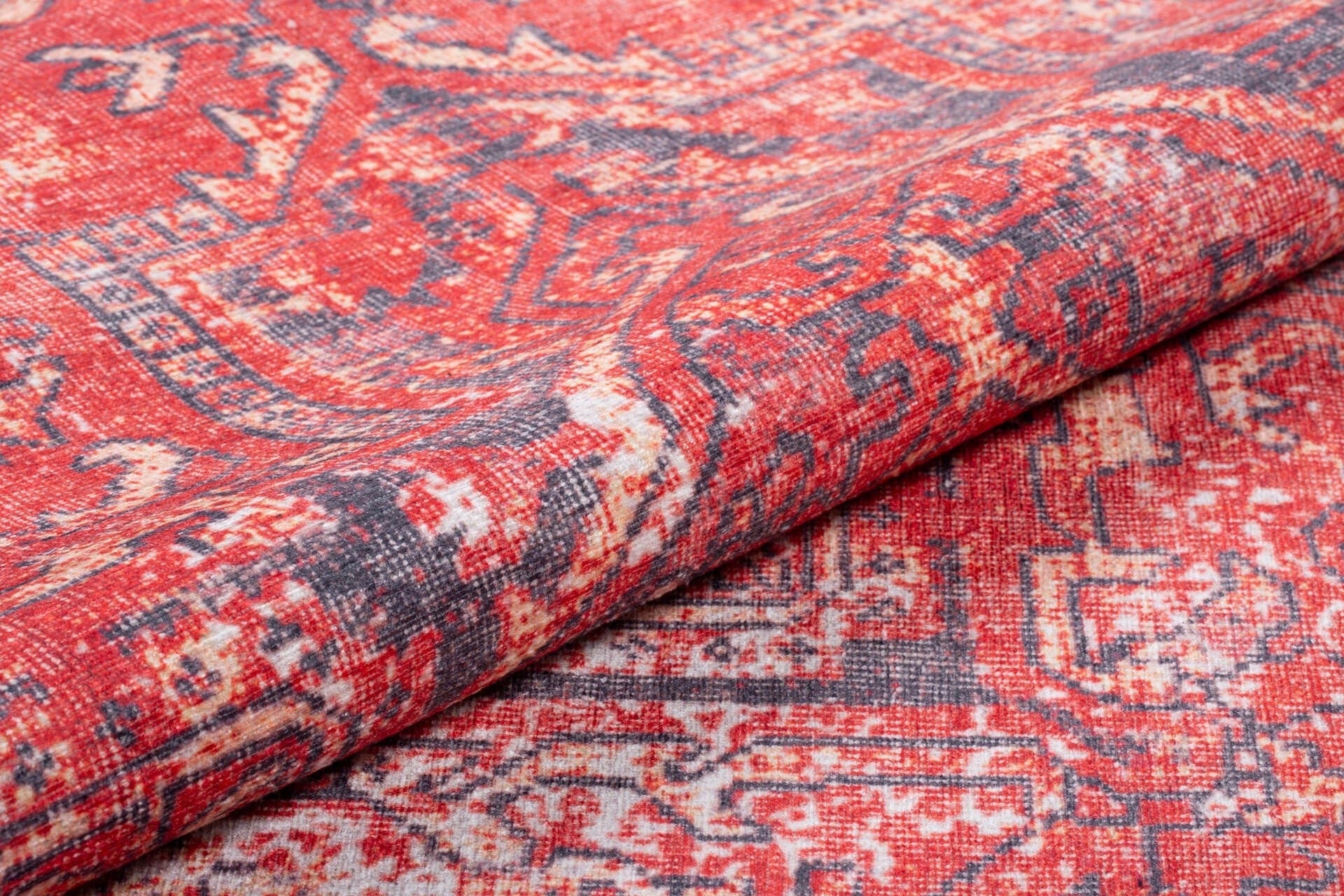 Covor BLUES CHENILLE, 75x150 cm, forma dreptunghiulara, poliester, rosu, AL 269