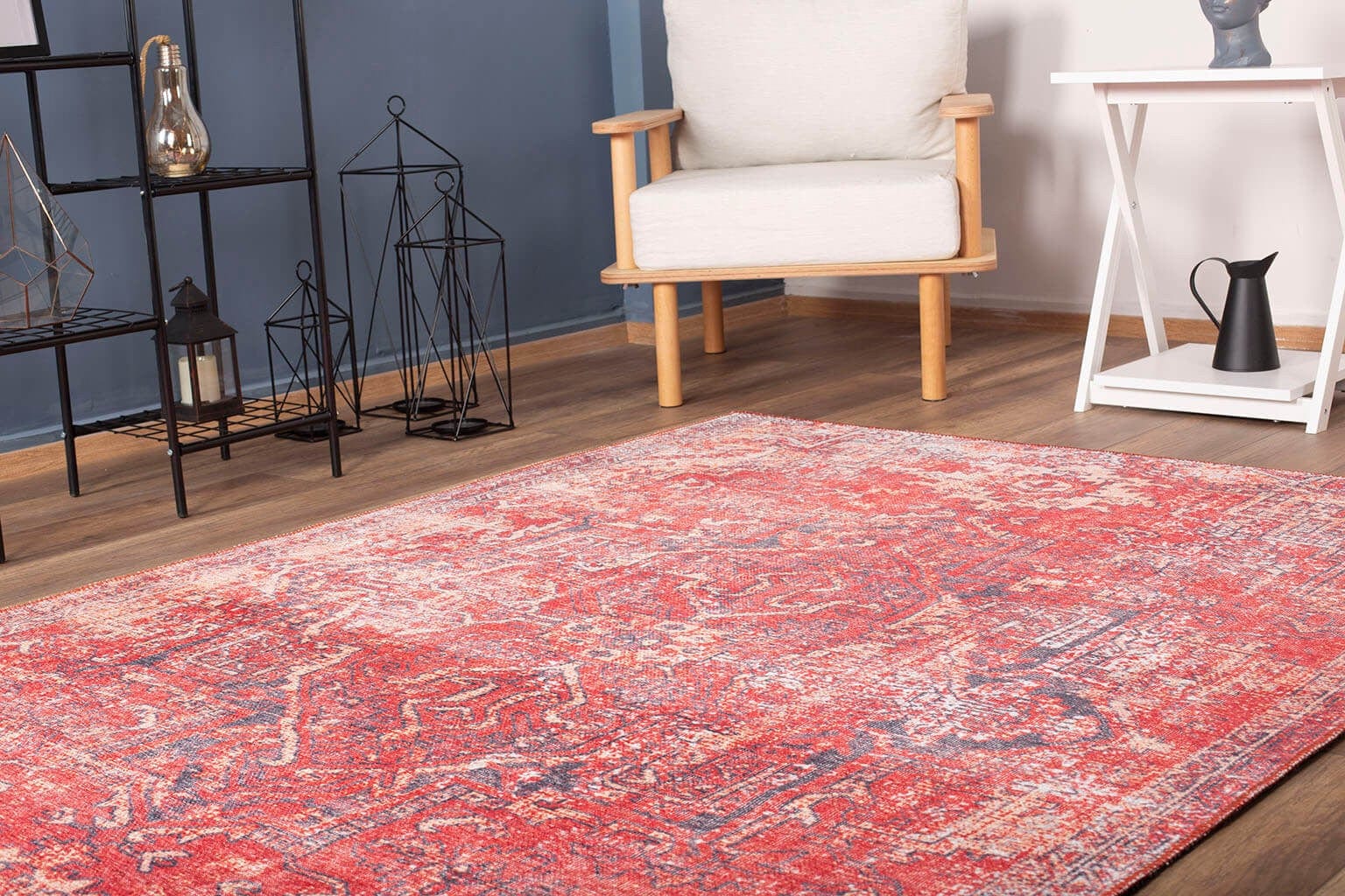 Covor BLUES CHENILLE, 75x150 cm, forma dreptunghiulara, poliester, rosu, AL 269