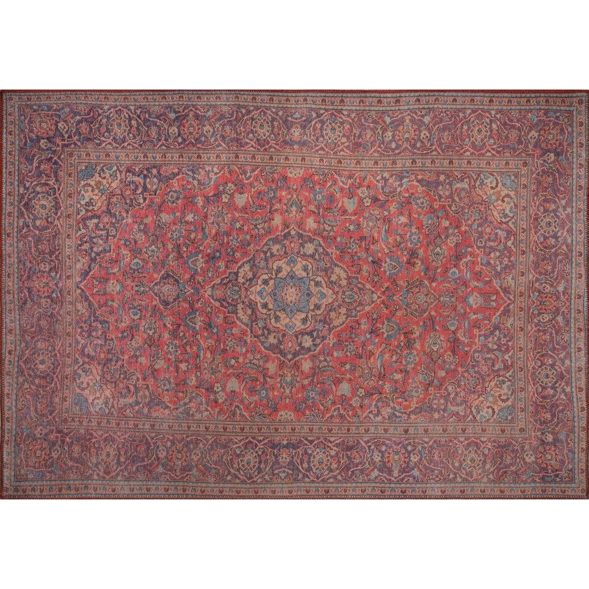 Covor BLUES CHENILLE, 75x150 cm, forma dreptunghiulara, poliester, rosu, AL 53