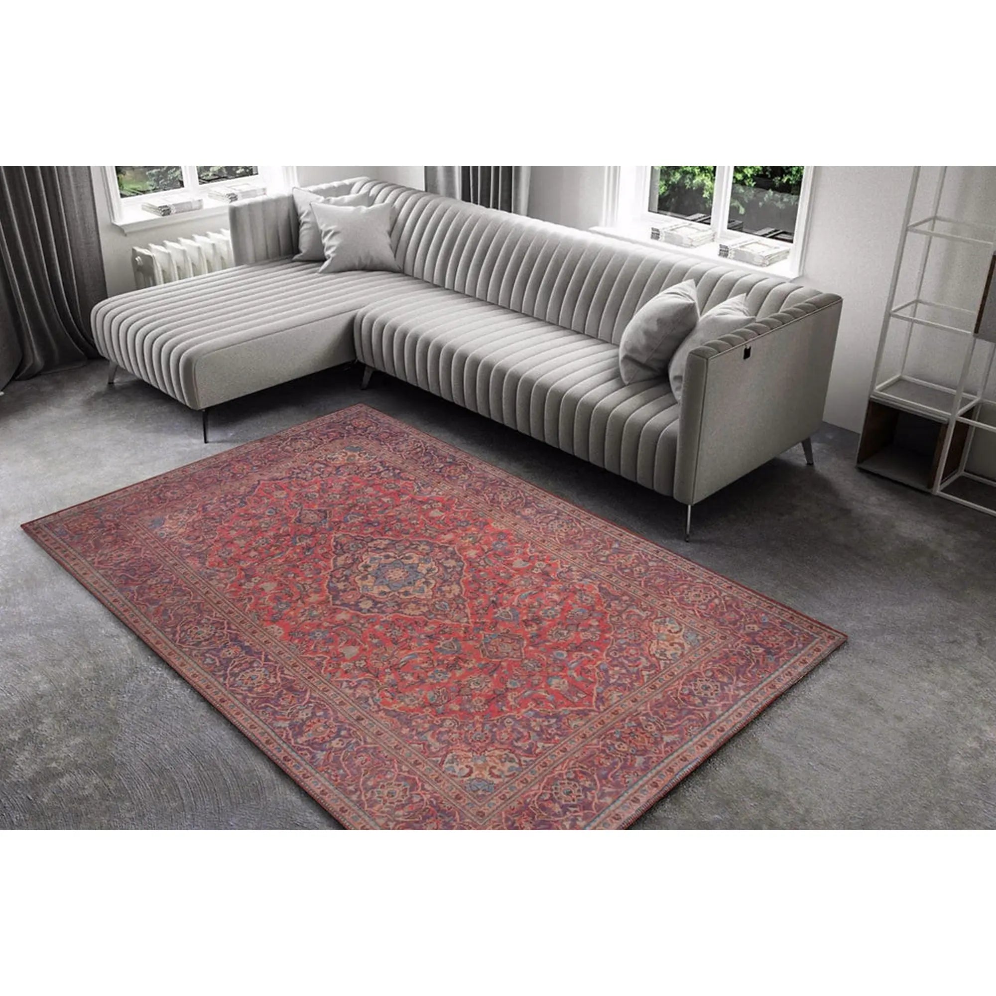 Covor BLUES CHENILLE, 75x150 cm, forma dreptunghiulara, poliester, rosu, AL 53