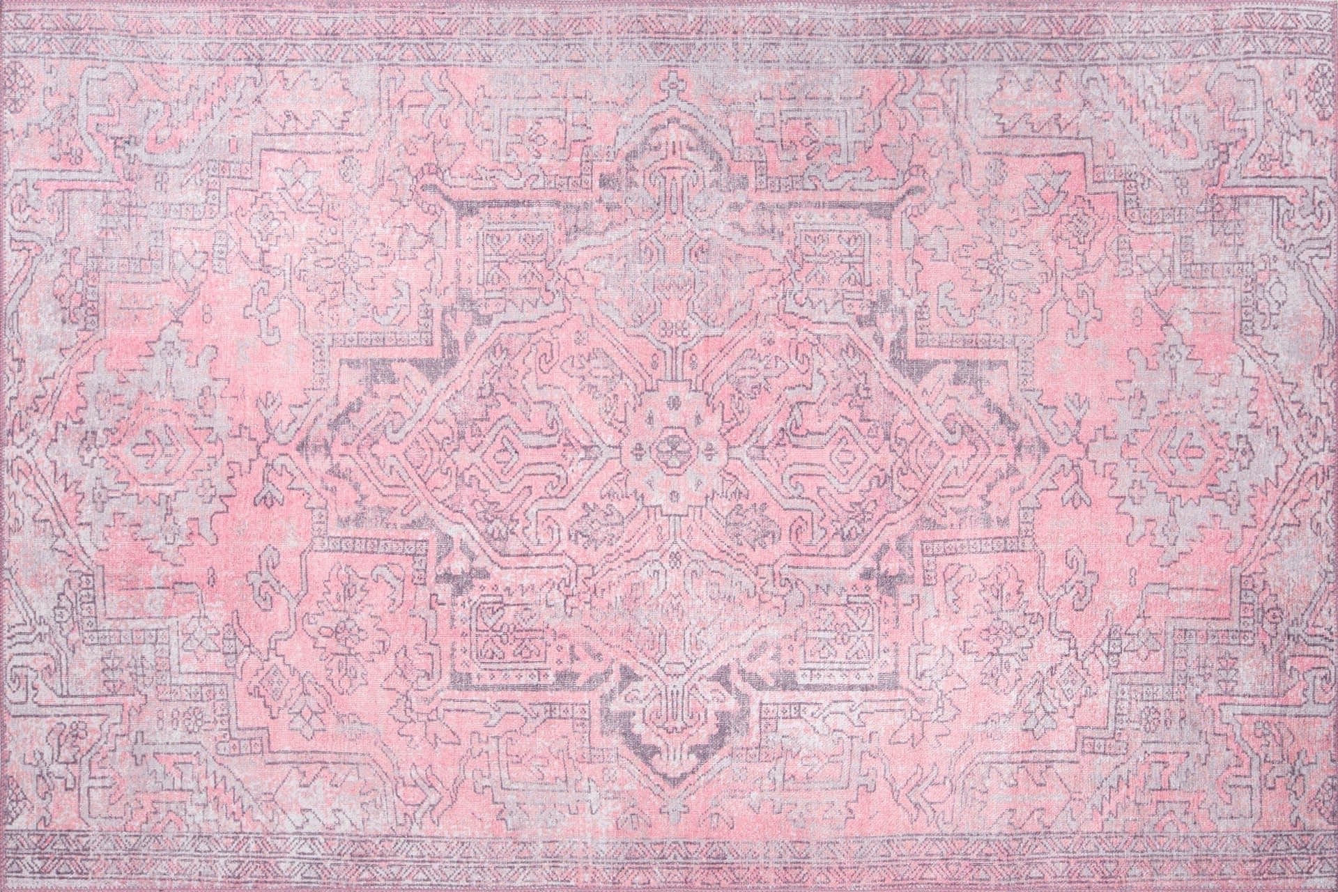 Covor BLUES CHENILLE, 75x150 cm, forma dreptunghiulara, poliester, roz, AL 271