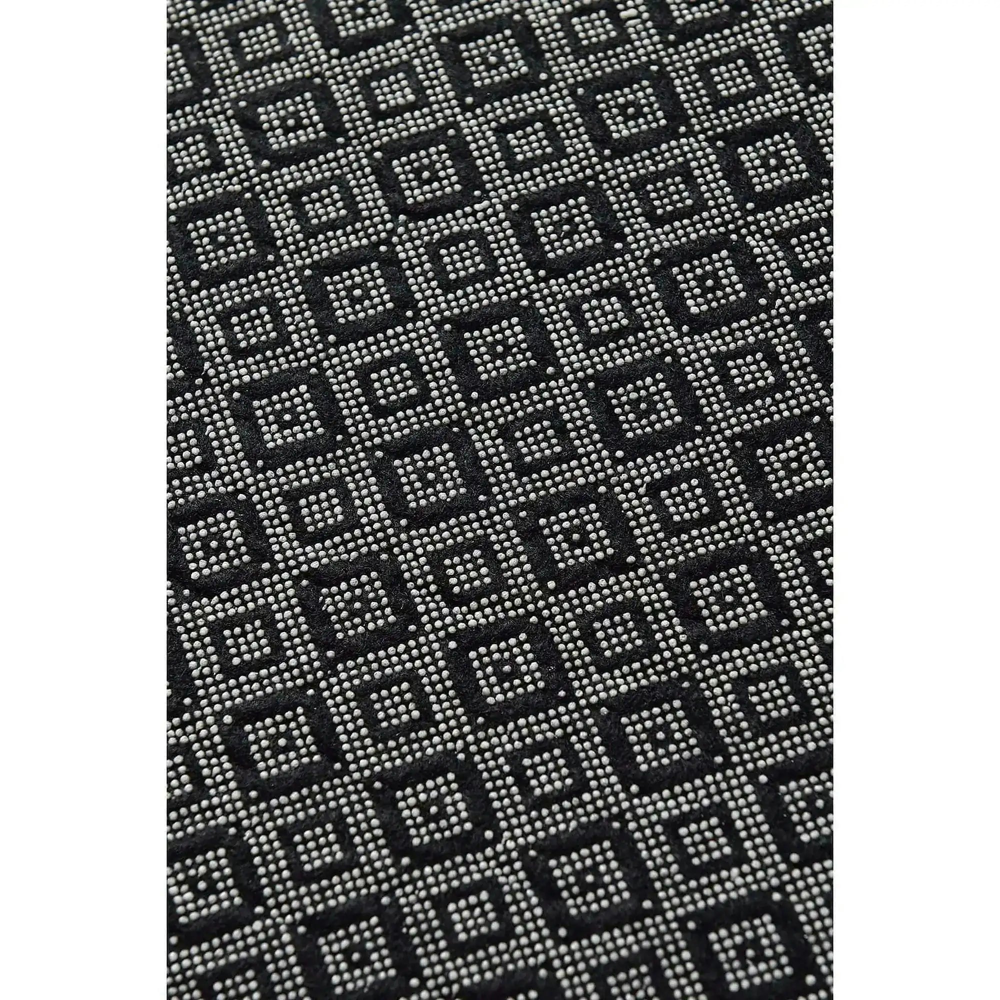 Covor BUIO DJT CAP, 140x140 cm, forma rotunda, tesatura de catifea/poliester, negru/alb