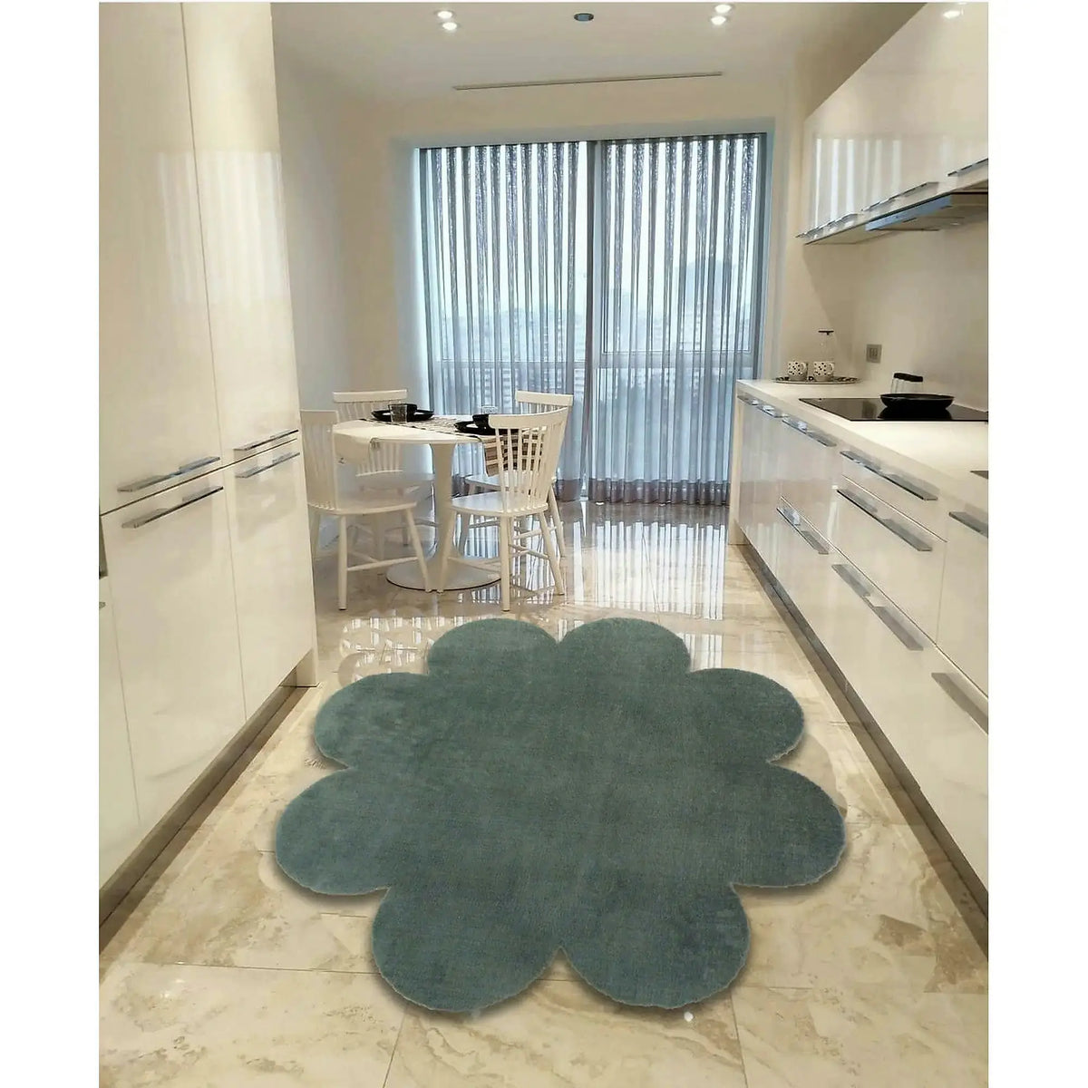 Covor DAISY PLUSH, 80x80 cm, forma atipica, poliester, verde