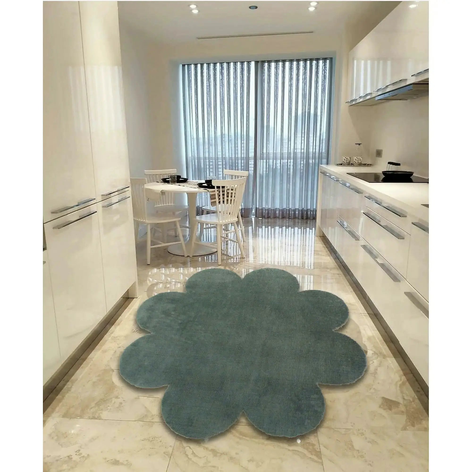 Covor DAISY PLUSH, 80x80 cm, forma atipica, poliester, verde