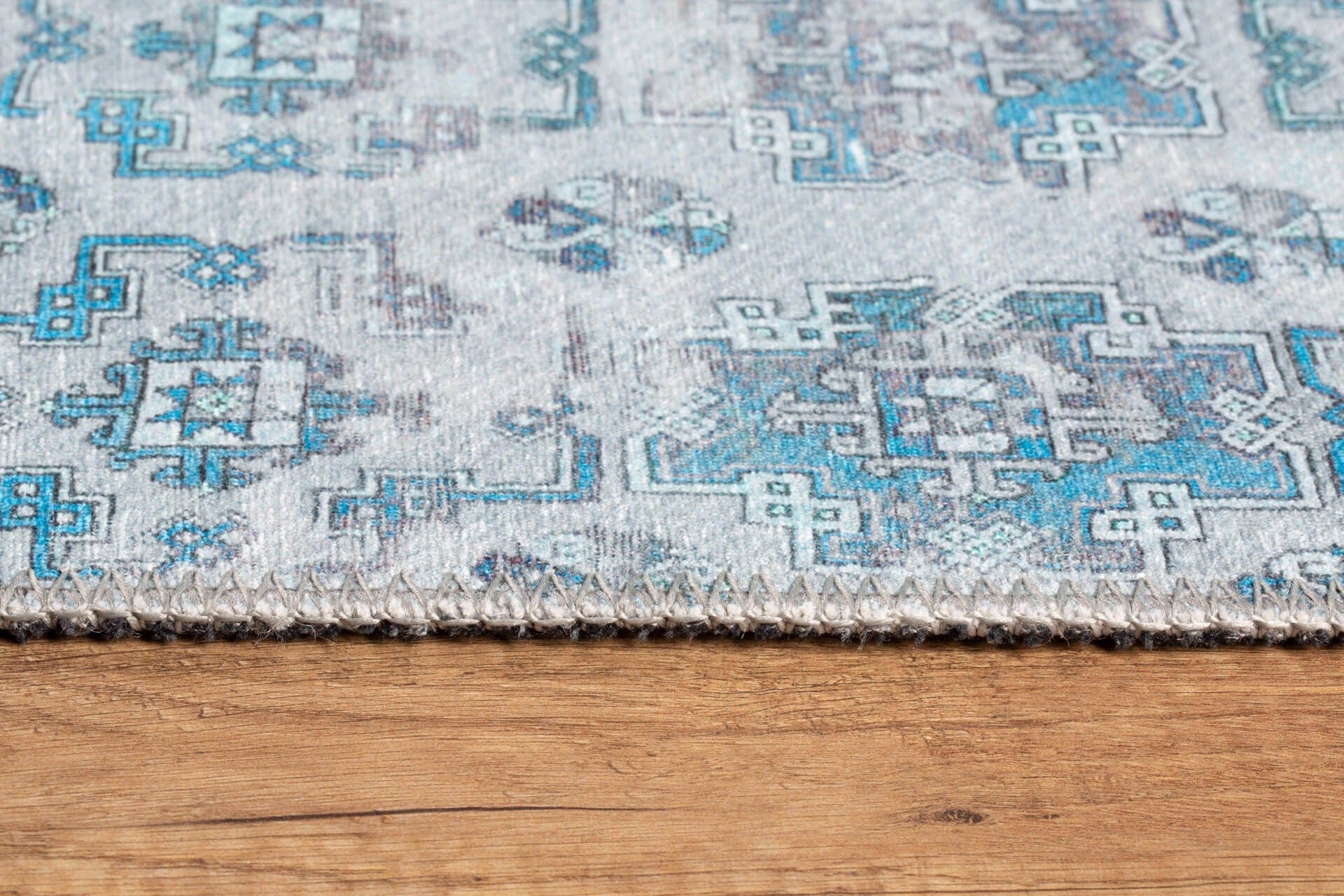 Covor DORIAN CHENILLE, 75x150 cm, forma dreptunghiulara, poliester, albastru, AL 221