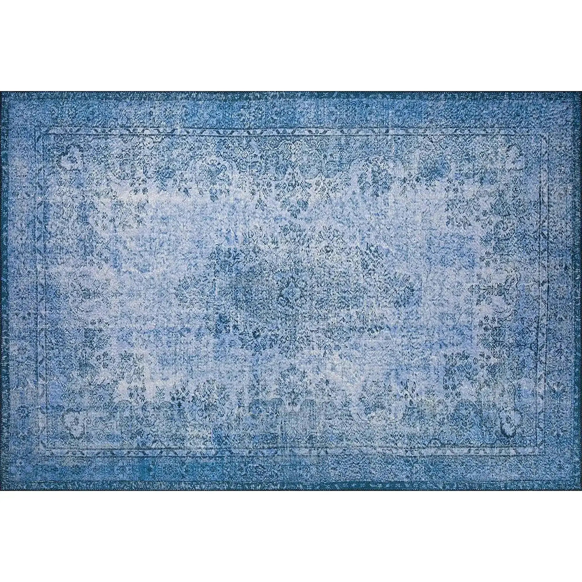 Covor DORIAN CHENILLE, 75x150 cm, forma dreptunghiulara, poliester, albastru inchis, AL 157