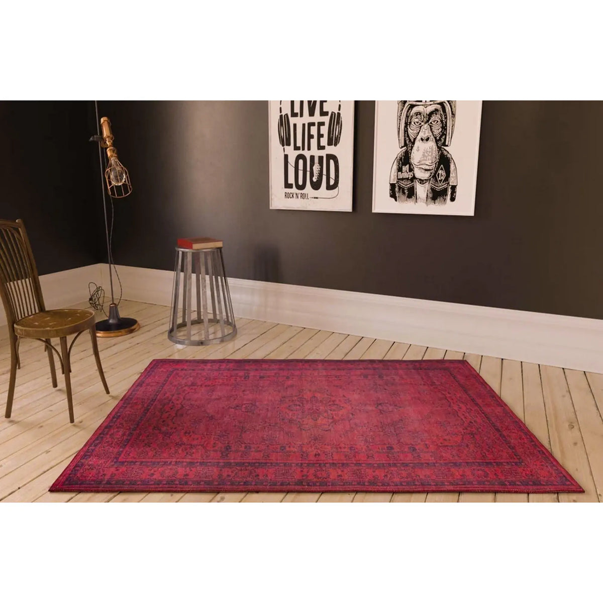 Covor DORIAN CHENILLE, 75x150 cm, forma dreptunghiulara, poliester, rosu, AL 29