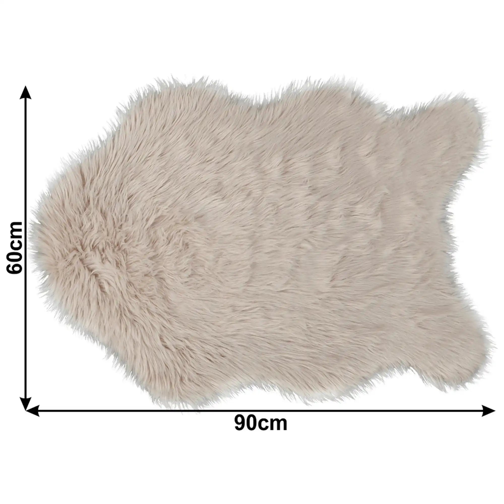 Covor EBONY TYP 2, 60x90 cm, forma atipica, bej, blana artificiala