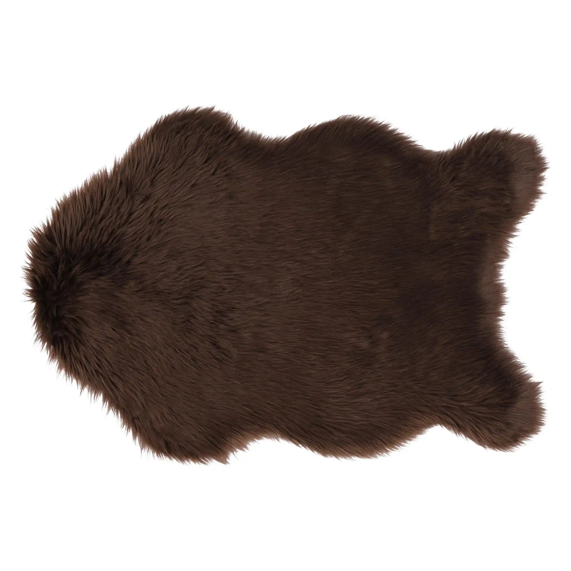 Covor EBONY TYP 3, 60x90 cm, forma atipica, maro, blana artificiala