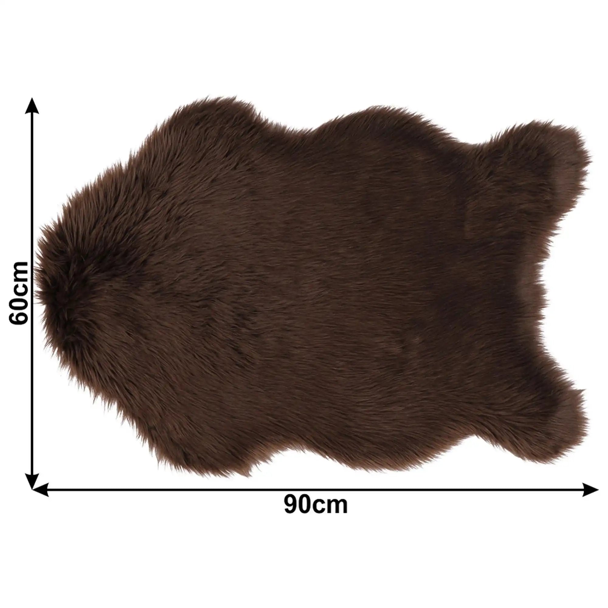 Covor EBONY TYP 3, 60x90 cm, forma atipica, maro, blana artificiala