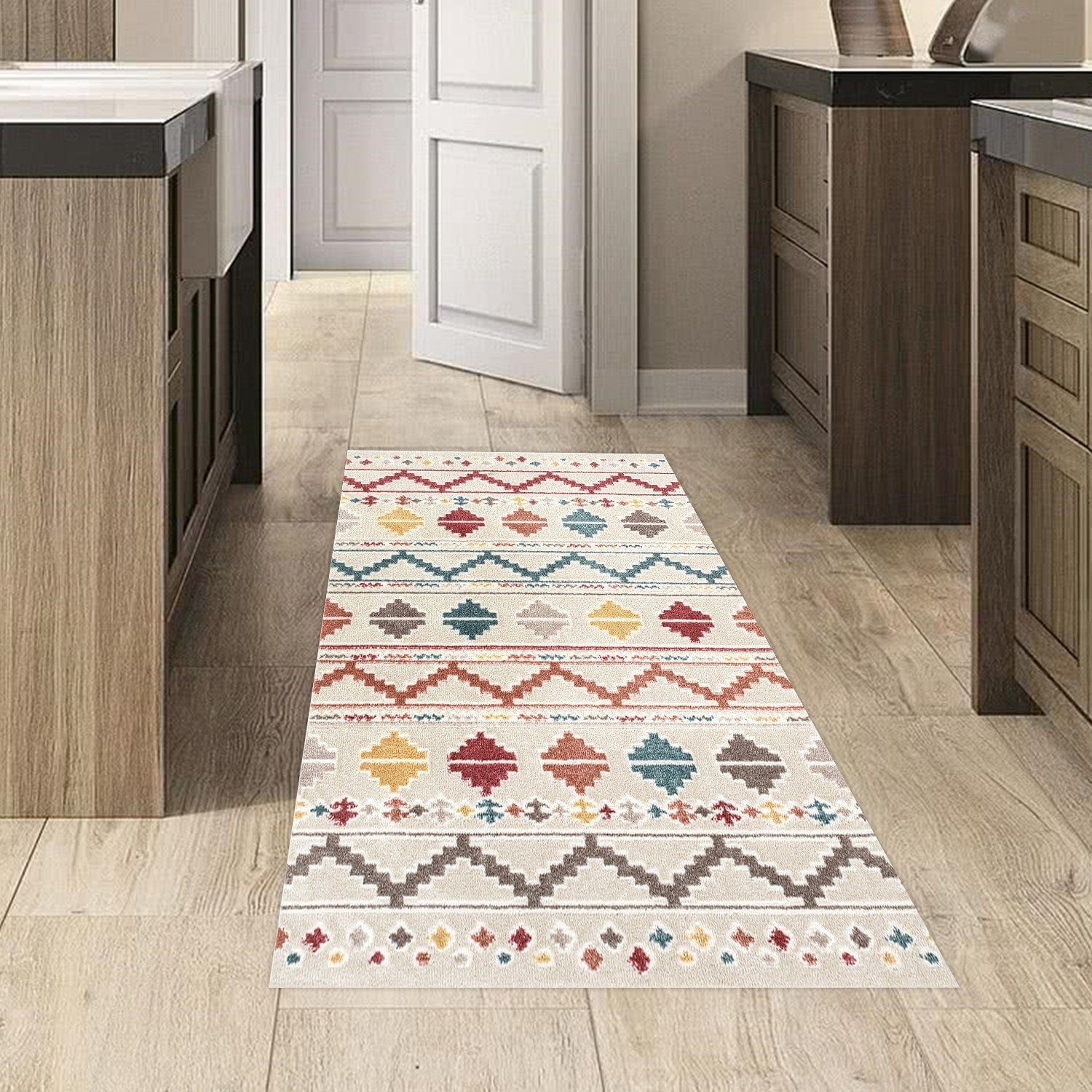 Covor F5001, 80x120 cm, forma dreptunghiulara, poliester, multicolor