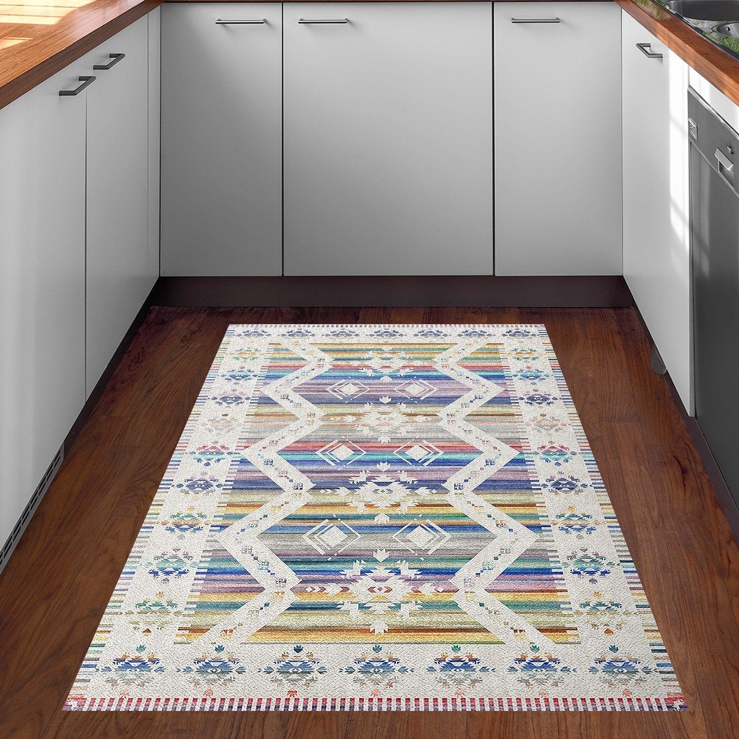 Covor F5014, 80x120 cm, forma dreptunghiulara, poliester, multicolor