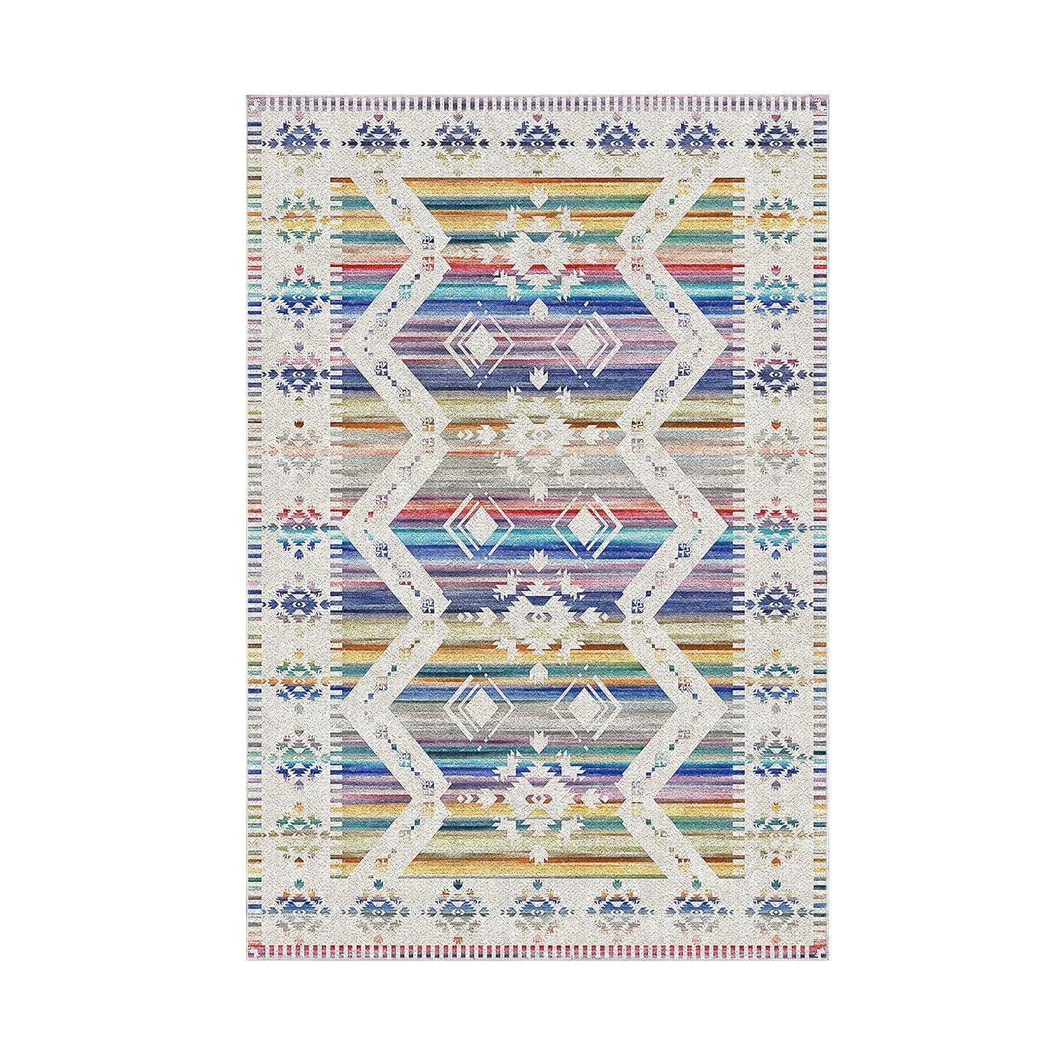 Covor F5014, 80x120 cm, forma dreptunghiulara, poliester, multicolor