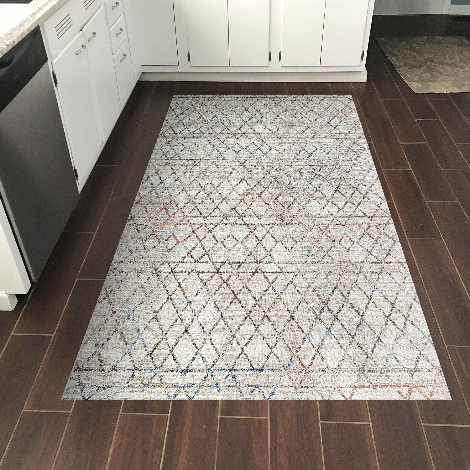 Covor F5079 - V2, 80x120 cm, forma dreptunghiulara, poliester, bej