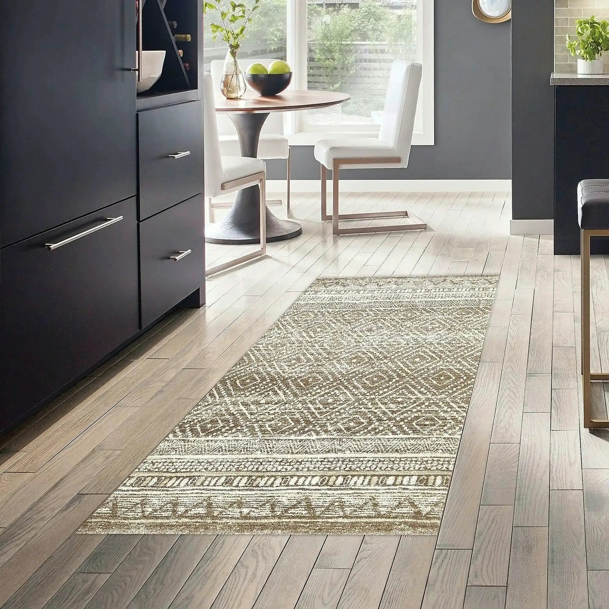 Covor F5087 - V2, 80x120 cm, forma dreptunghiulara, poliester, maro