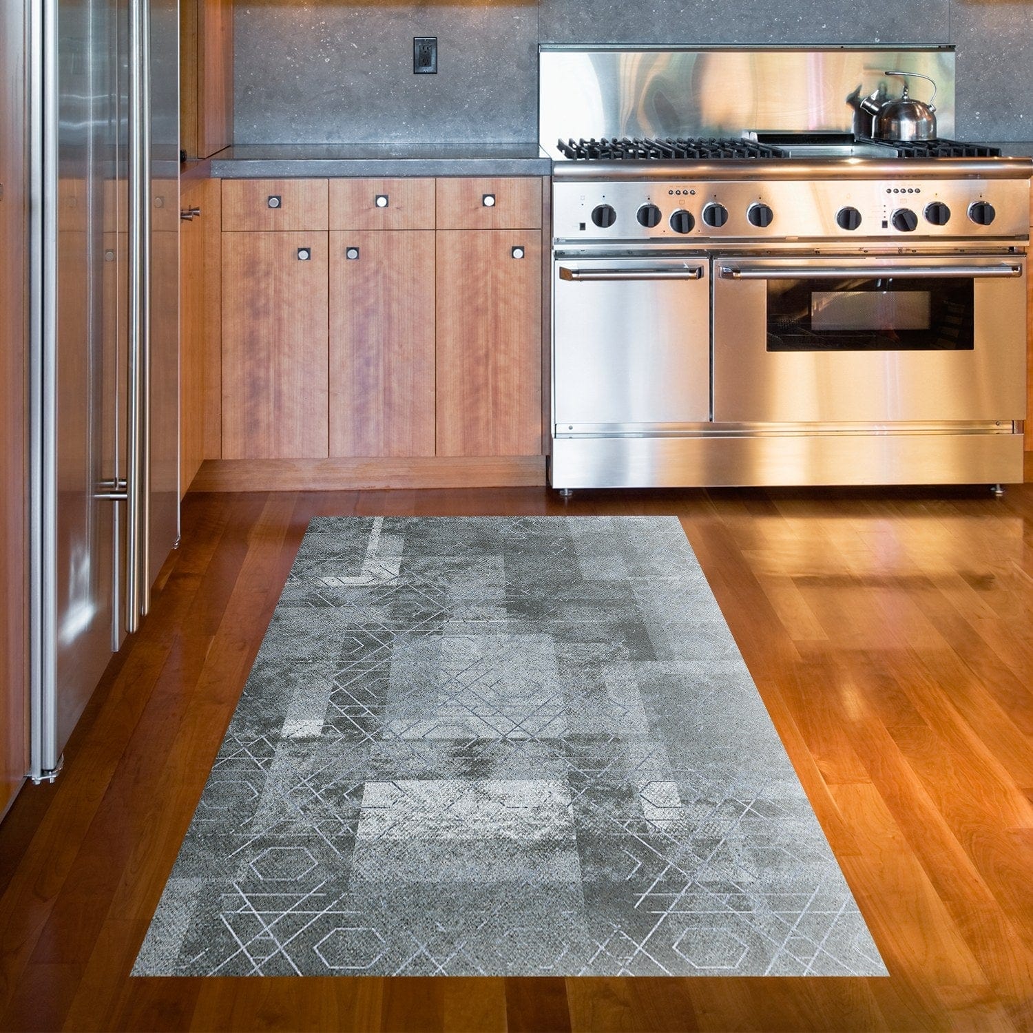 Covor F5132 - V2, 80x120 cm, forma dreptunghiulara, poliester, albastru