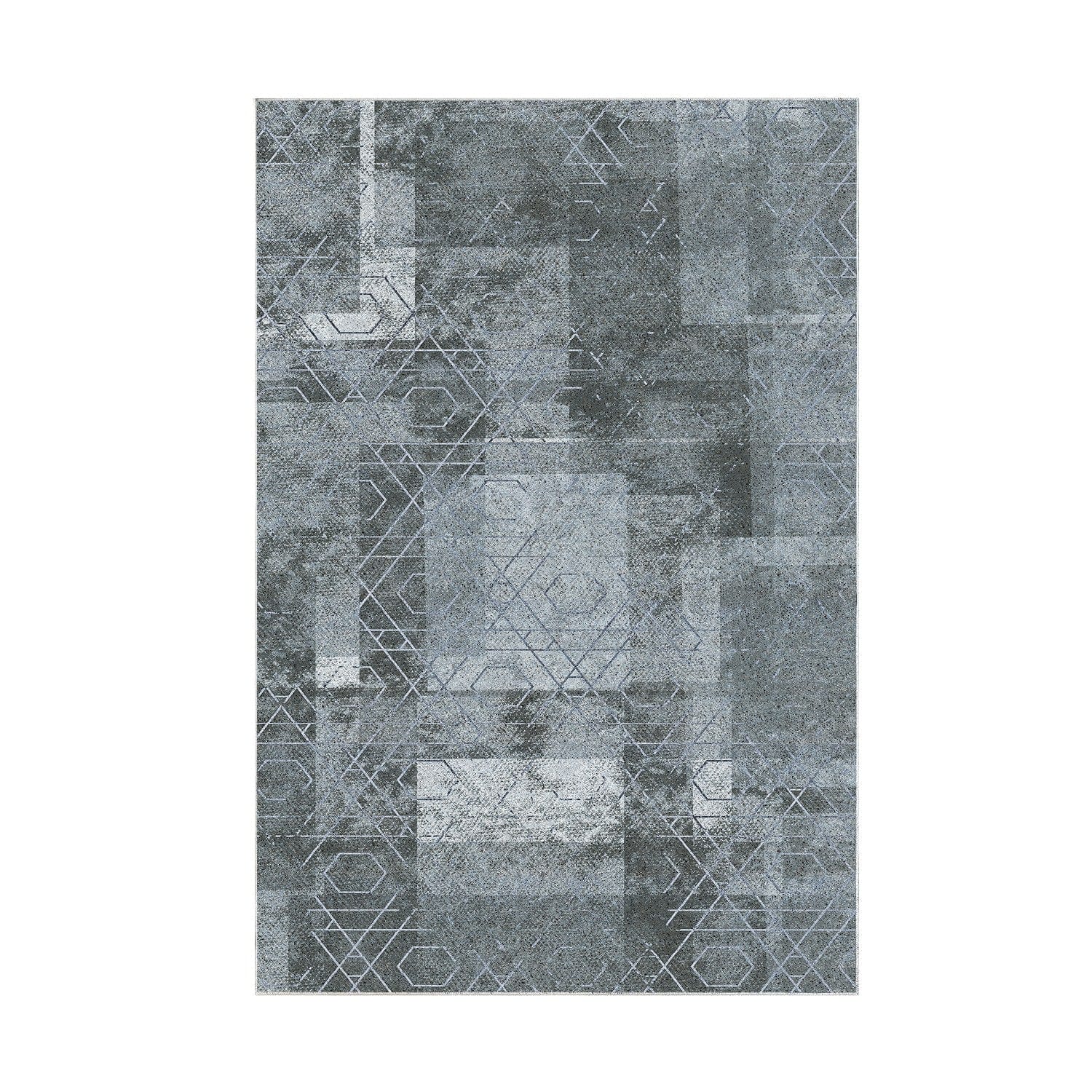 Covor F5132 - V2, 80x120 cm, forma dreptunghiulara, poliester, albastru