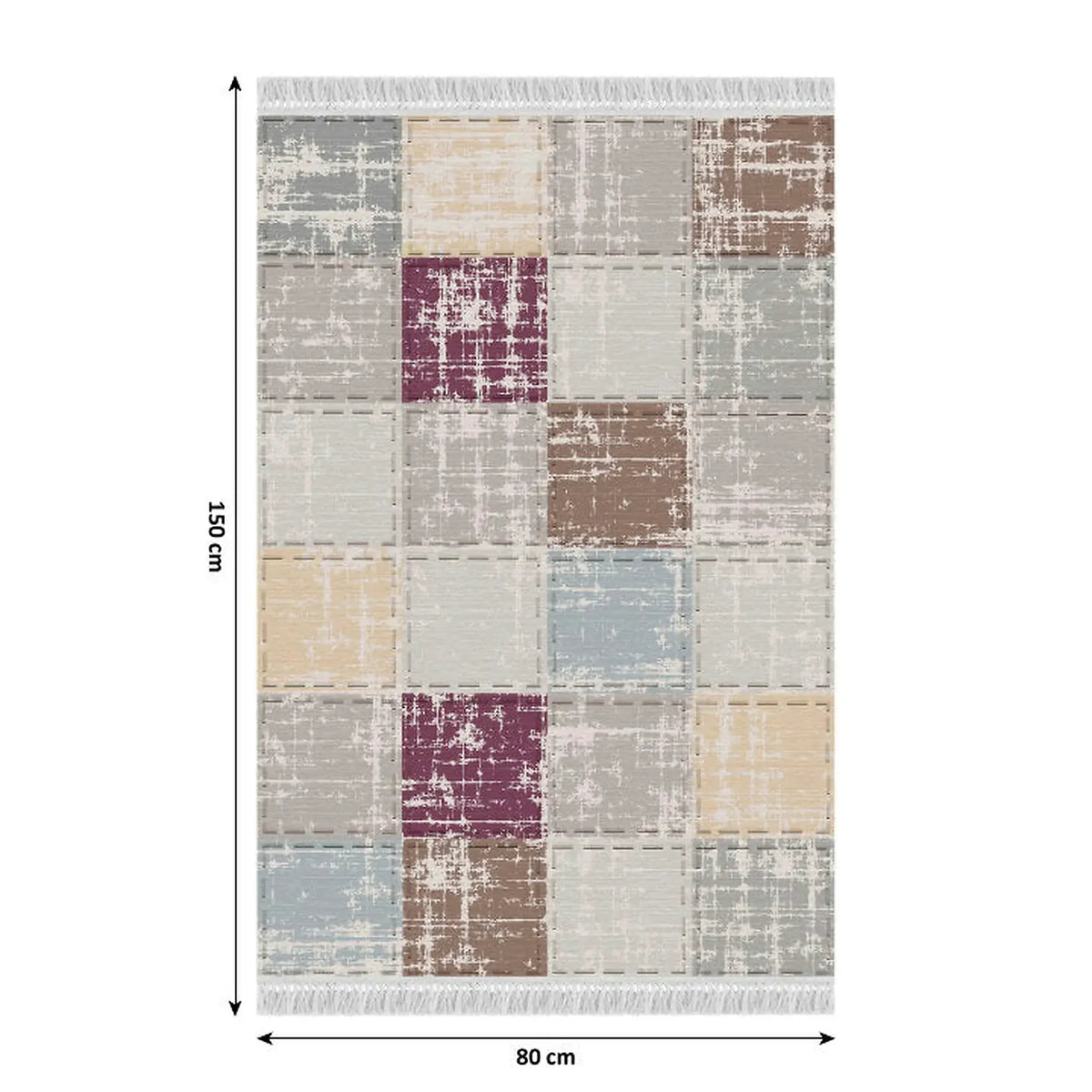 Covor FIBRI, 80x150 cm, forma dreptunghiulara, poliester, multicolor