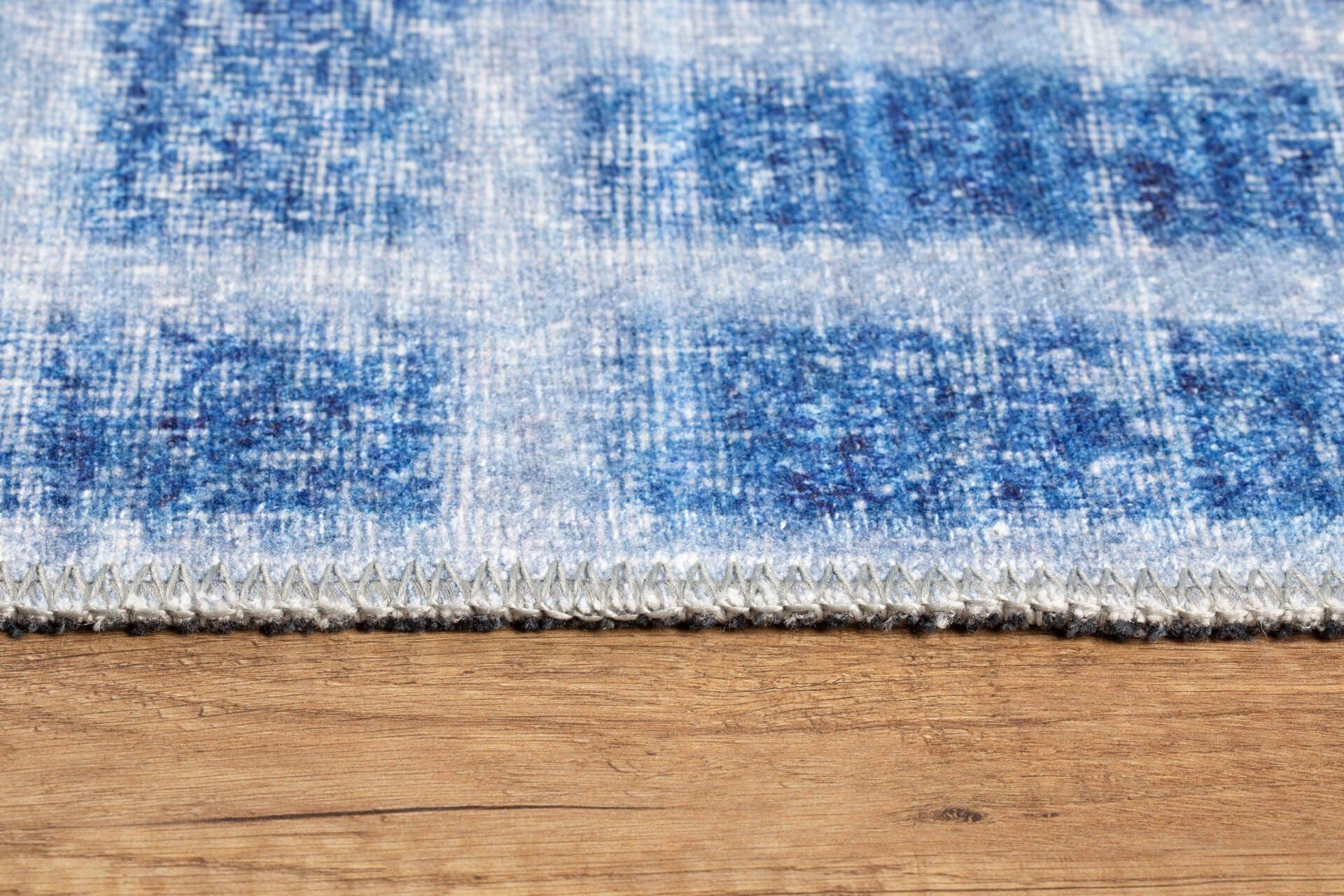 Covor FUNK CHENILLE, 75x150 cm, forma dreptunghiulara, poliester, albastru/alb, AL 232