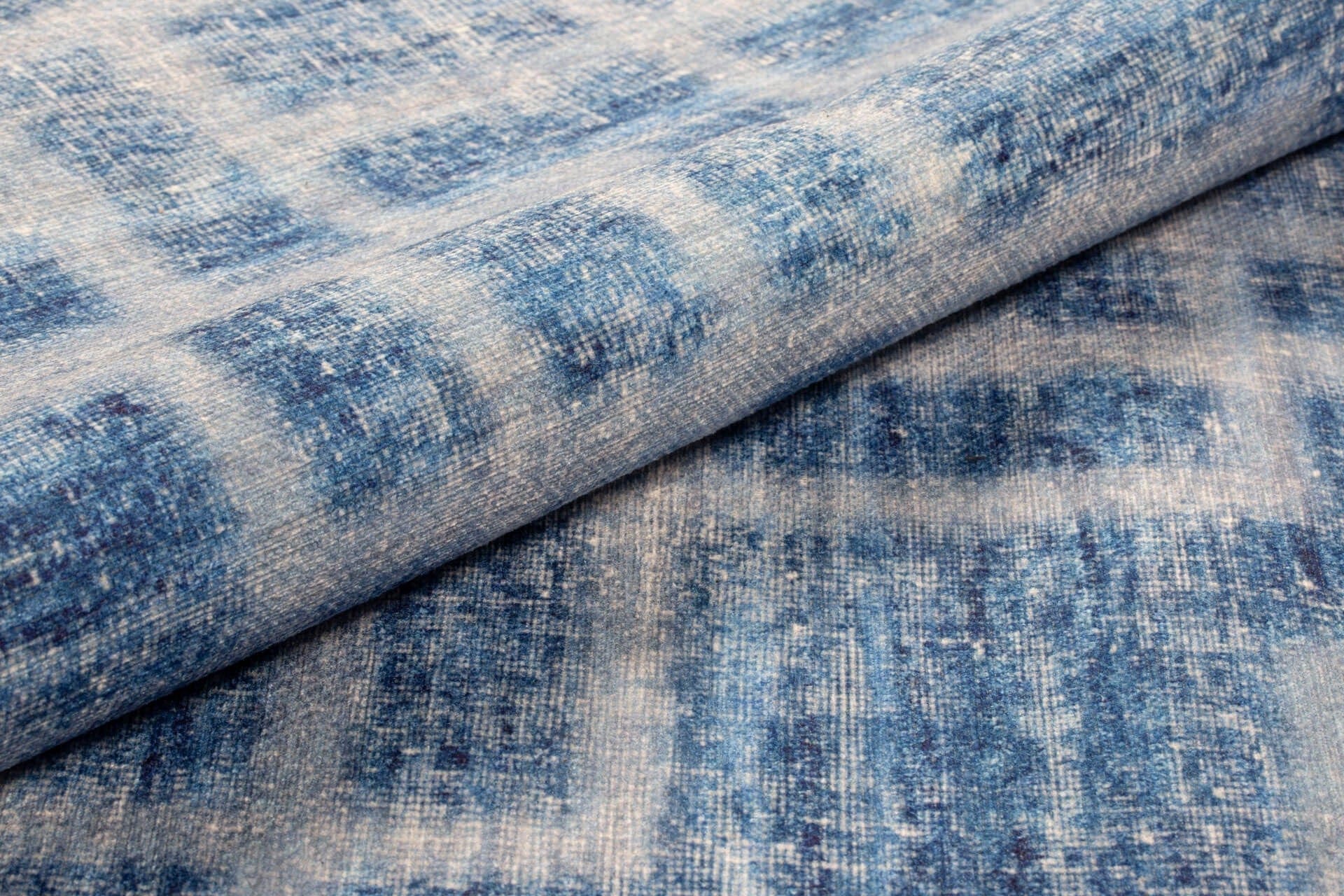 Covor FUNK CHENILLE, 75x150 cm, forma dreptunghiulara, poliester, albastru/alb, AL 232