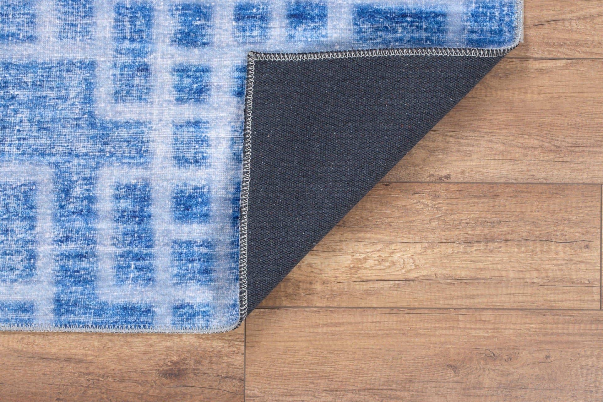 Covor FUNK CHENILLE, 75x150 cm, forma dreptunghiulara, poliester, albastru/alb, AL 232