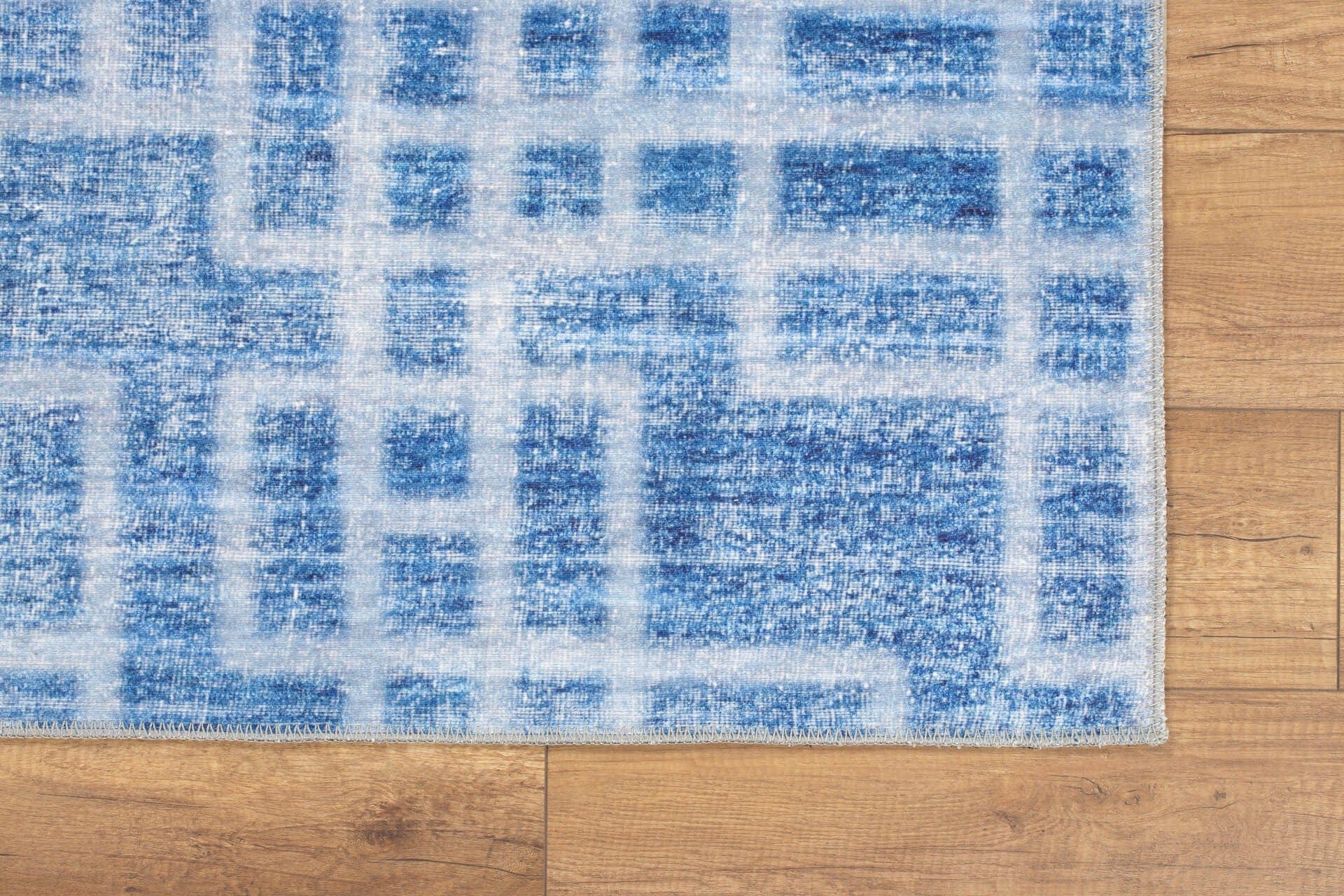 Covor FUNK CHENILLE, 75x150 cm, forma dreptunghiulara, poliester, albastru/alb, AL 232