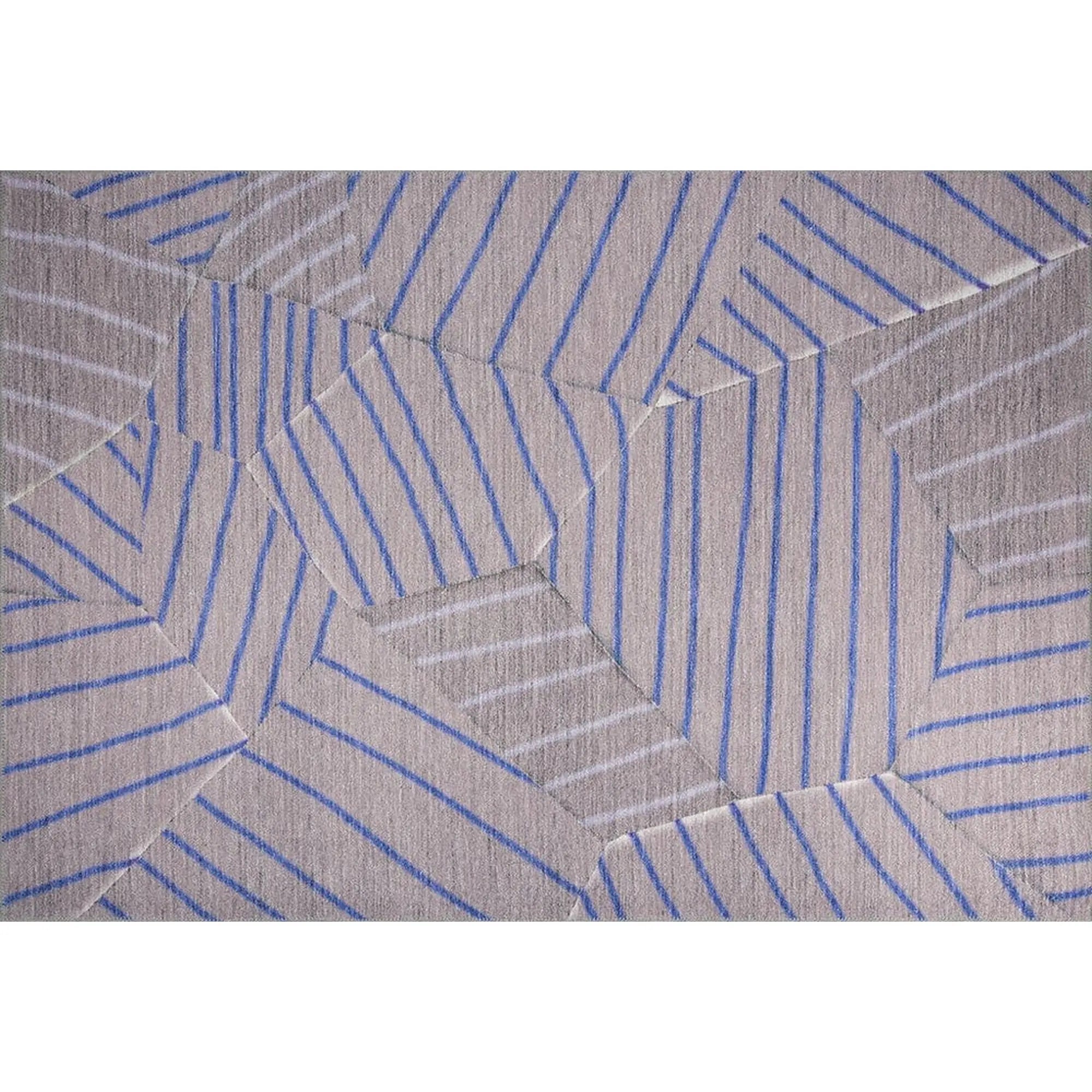 Covor FUNK CHENILLE, 75x150 cm, forma dreptunghiulara, poliester, bej/albastru, AL 179 MR