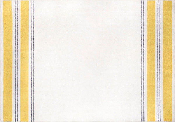 Covor FUNK CHENILLE, 75x150 cm, forma dreptunghiulara, poliester, galben/crem/gri, AL 13