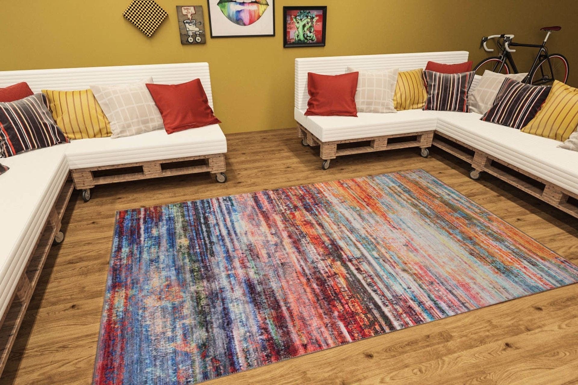 Covor FUNK CHENILLE, 75x150 cm, forma dreptunghiulara, poliester, multicolor, AL 112